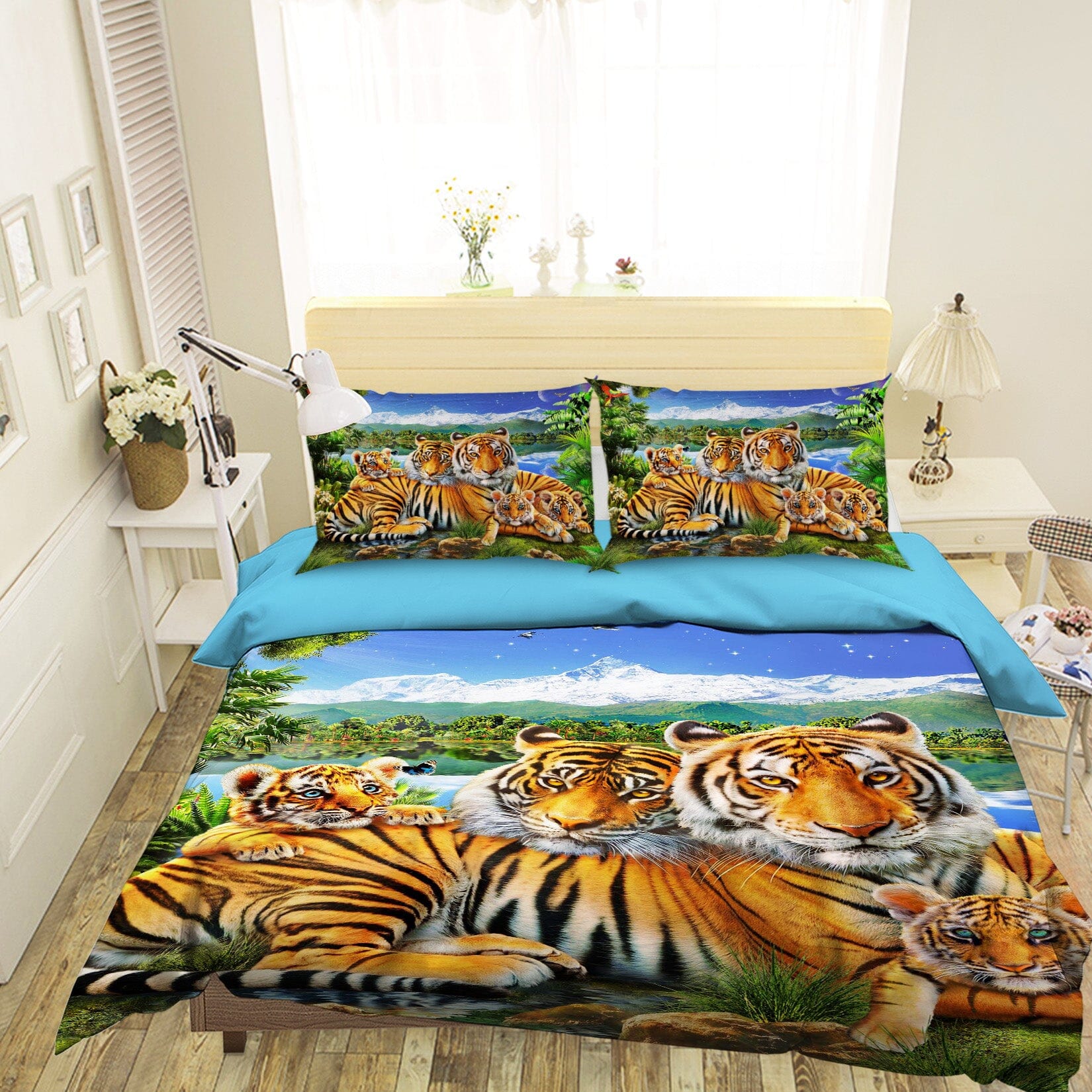 3D Loving Tigers 2121 Adrian Chesterman Bedding Bed Pillowcases Quilt Quiet Covers AJ Creativity Home 