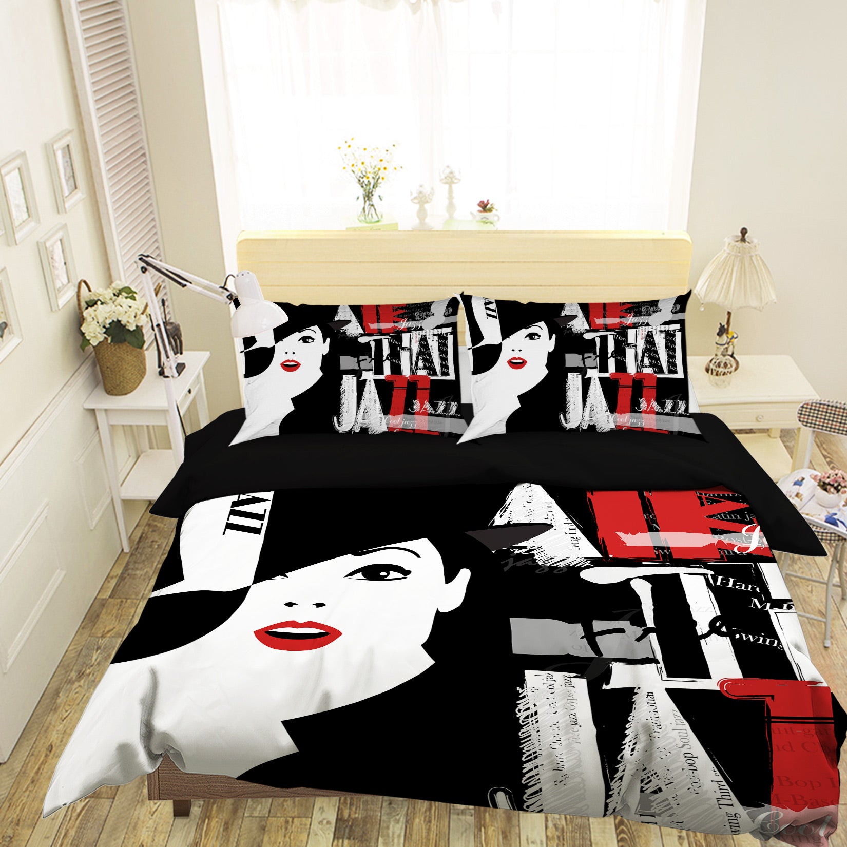 3D Black Hat Woman 047 Bed Pillowcases Quilt