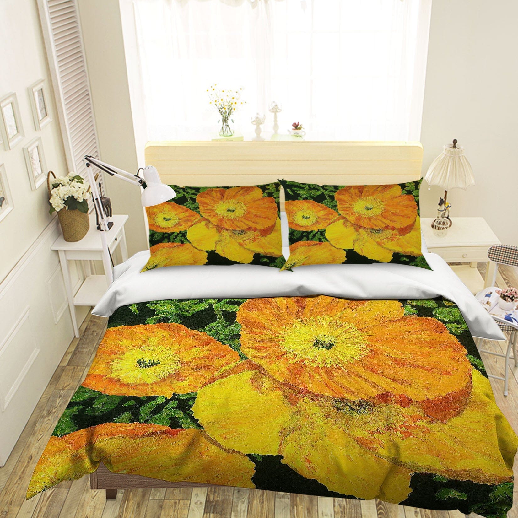 3D Flowers Bloom 1043 Allan P. Friedlander Bedding Bed Pillowcases Quilt Quiet Covers AJ Creativity Home 