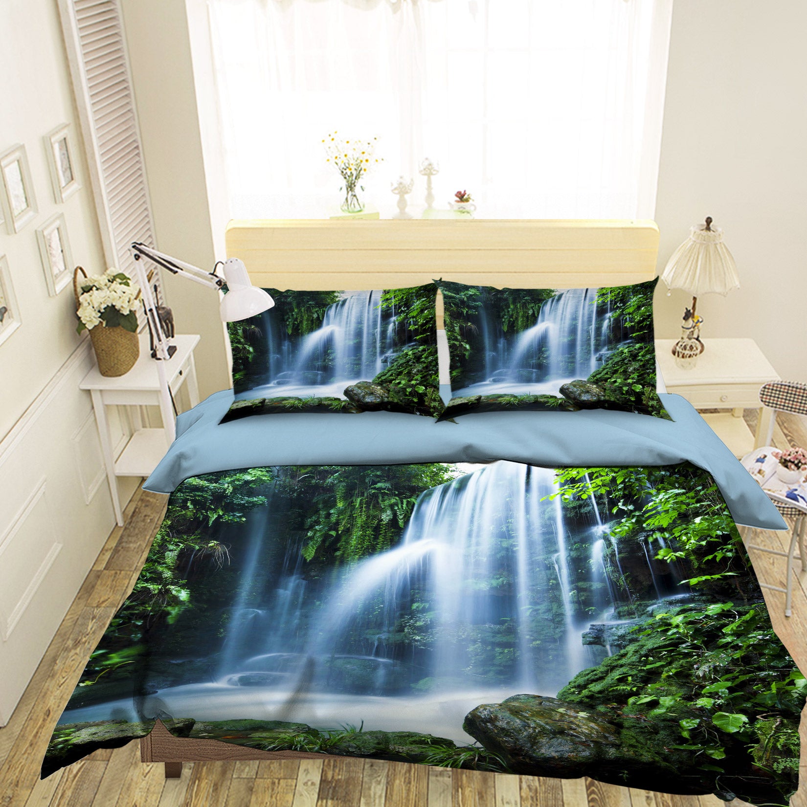 3D Waterfall 15097 Bed Pillowcases Quilt