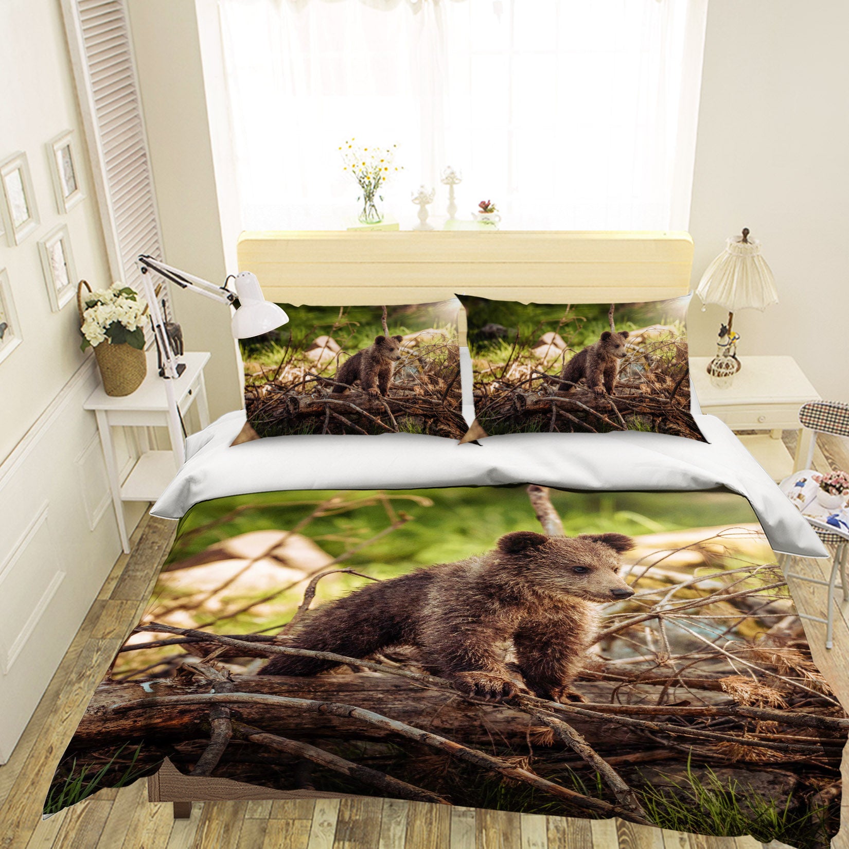 3D Twig Bear 020 Bed Pillowcases Quilt