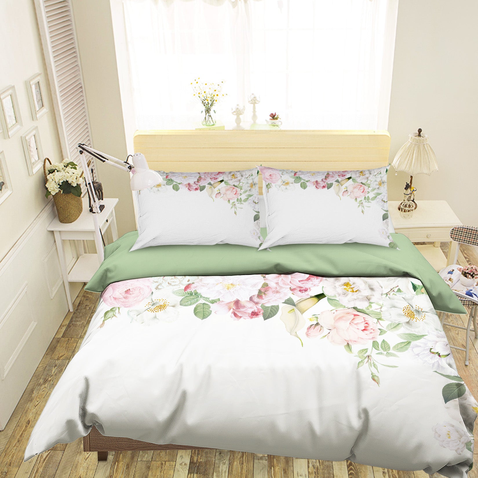 3D Green Flowers 18161 Uta Naumann Bedding Bed Pillowcases Quilt