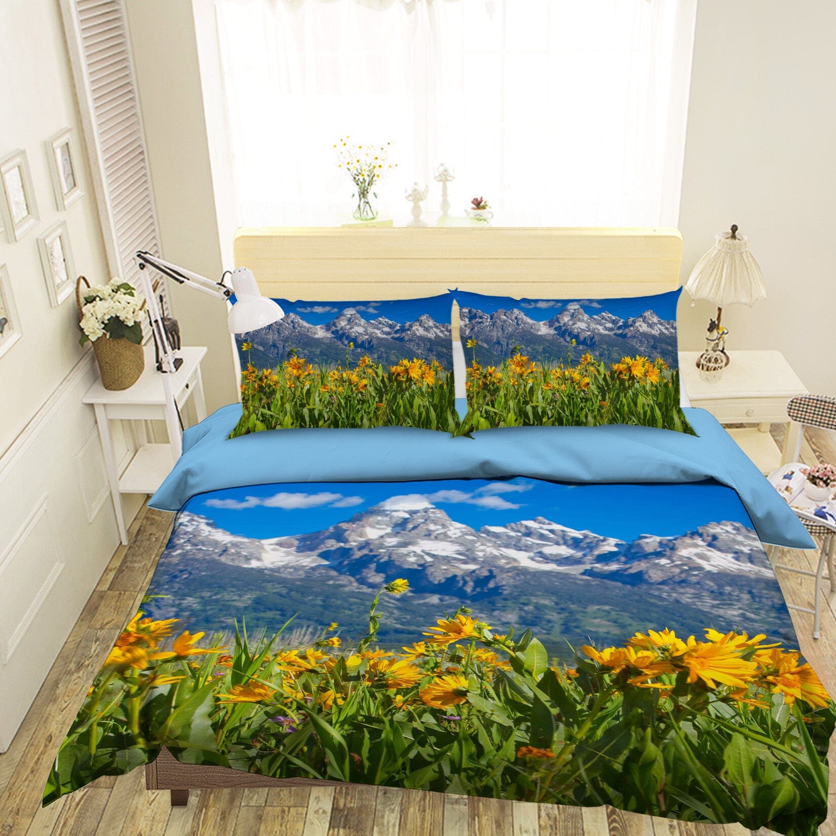 3D Mountain Wildflowers 2122 Kathy Barefield Bedding Bed Pillowcases Quilt Quiet Covers AJ Creativity Home 