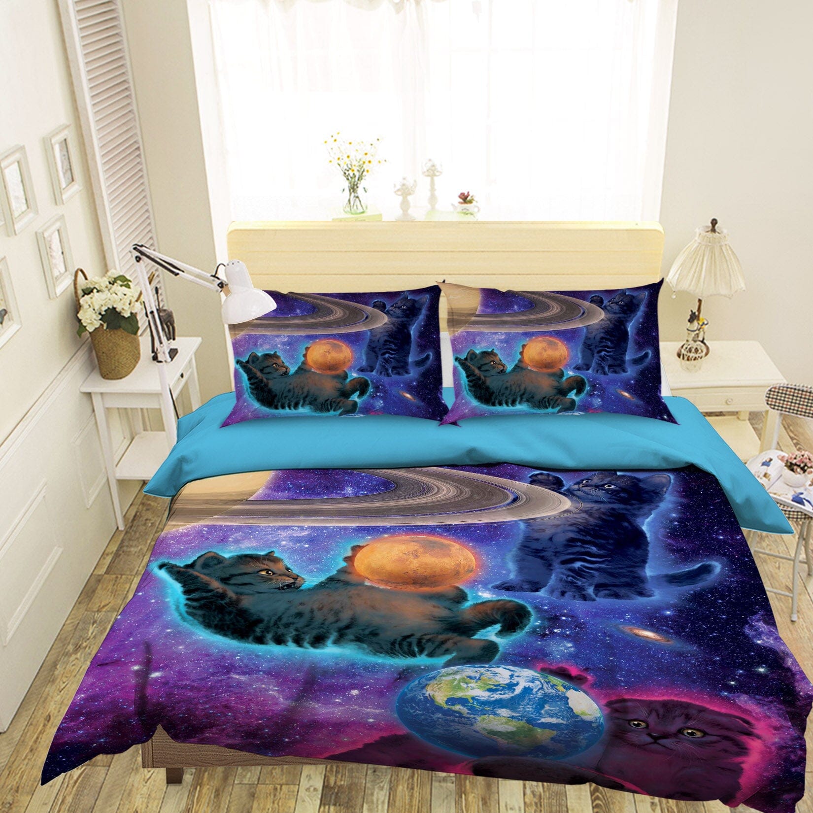 3D Cosmic Kittens 034 Bed Pillowcases Quilt Exclusive Designer Vincent Quiet Covers AJ Creativity Home 