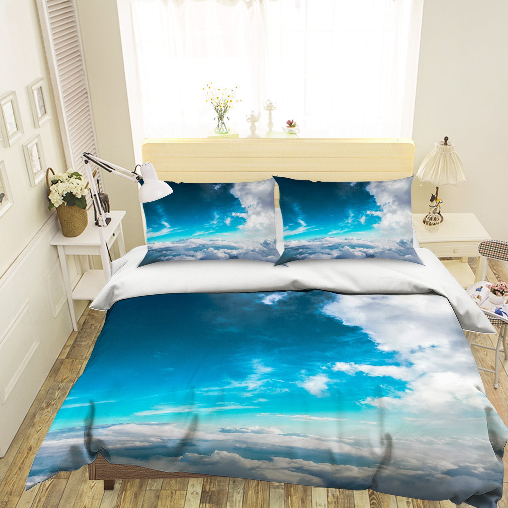 3D Blue Sky White Clouds 12226 Bed Pillowcases Quilt