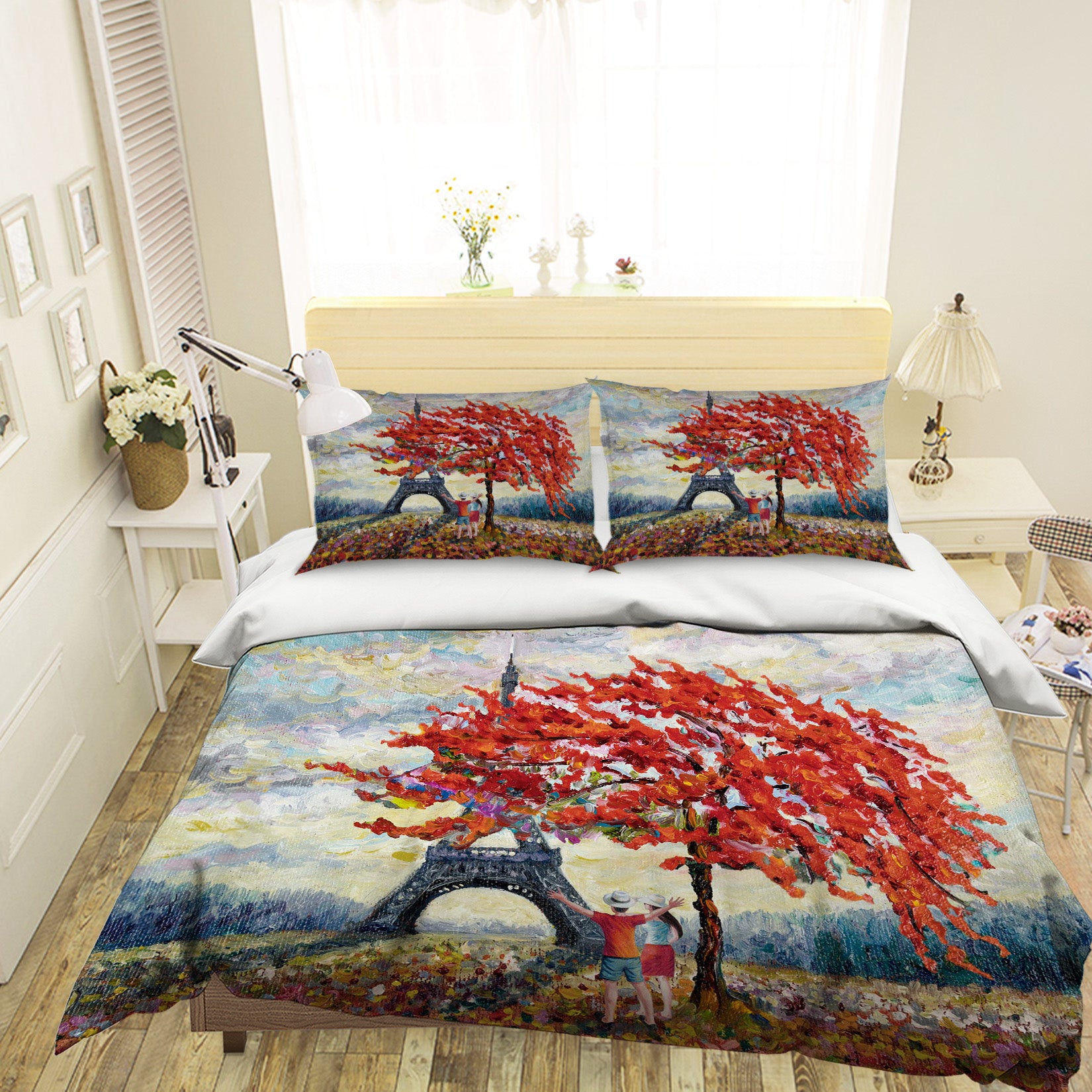 3D Tree Iron Tower 60134 Bed Pillowcases Quilt