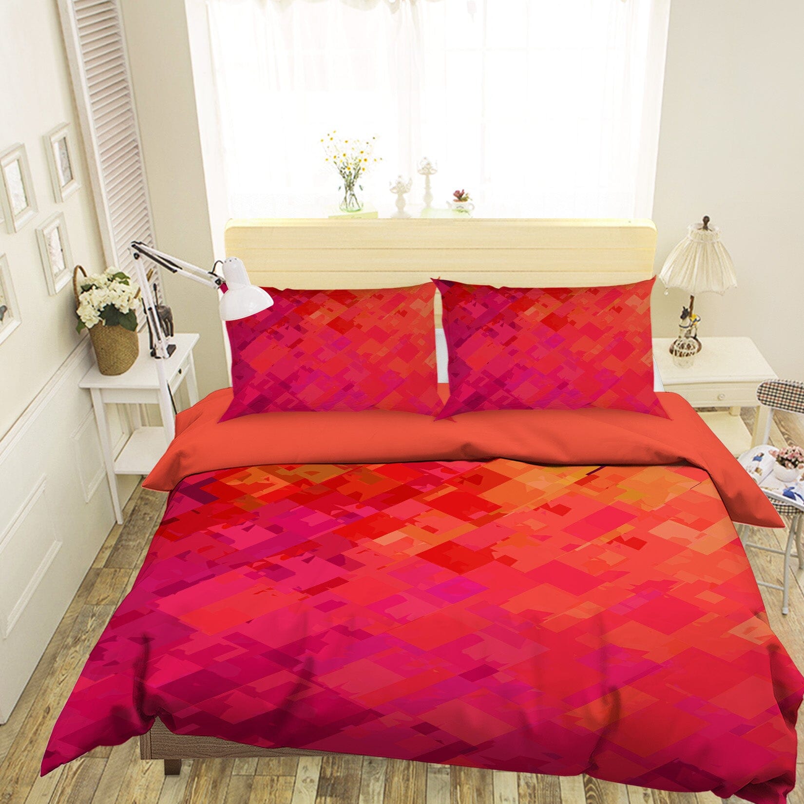 3D Orange Red Graffiti 2005 Shandra Smith Bedding Bed Pillowcases Quilt Quiet Covers AJ Creativity Home 
