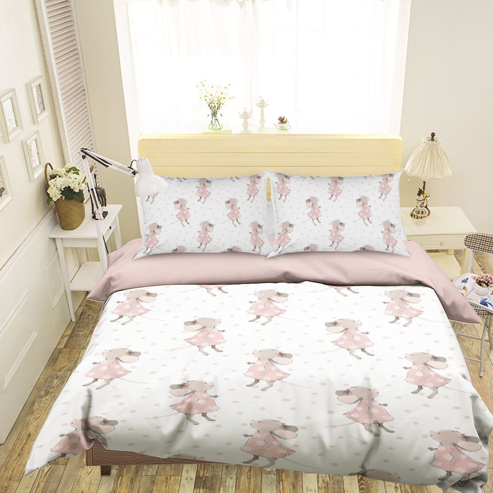3D Pink Mouse 198 Uta Naumann Bedding Bed Pillowcases Quilt Quiet Covers AJ Creativity Home 