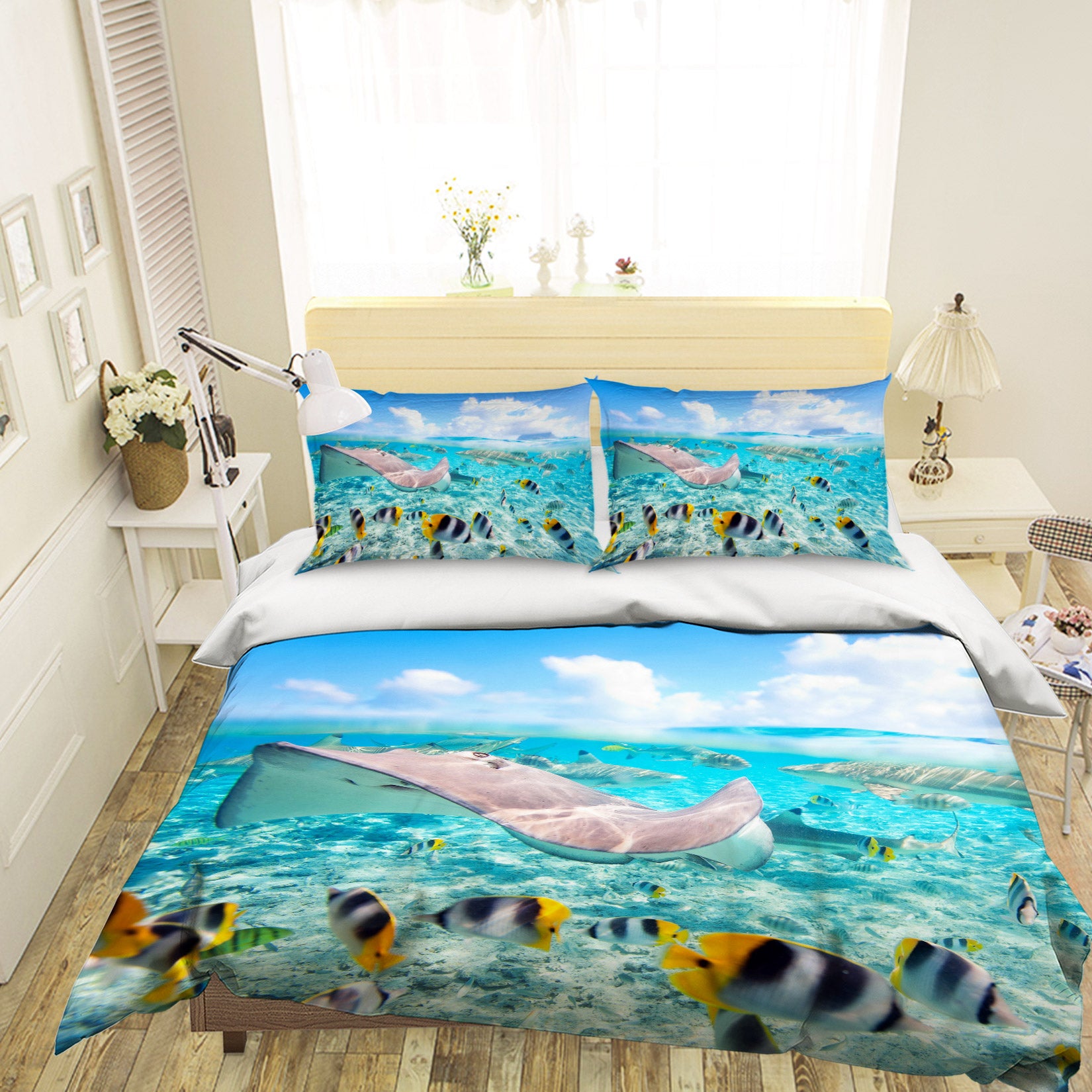 3D Seabed Fish 12039 Bed Pillowcases Quilt
