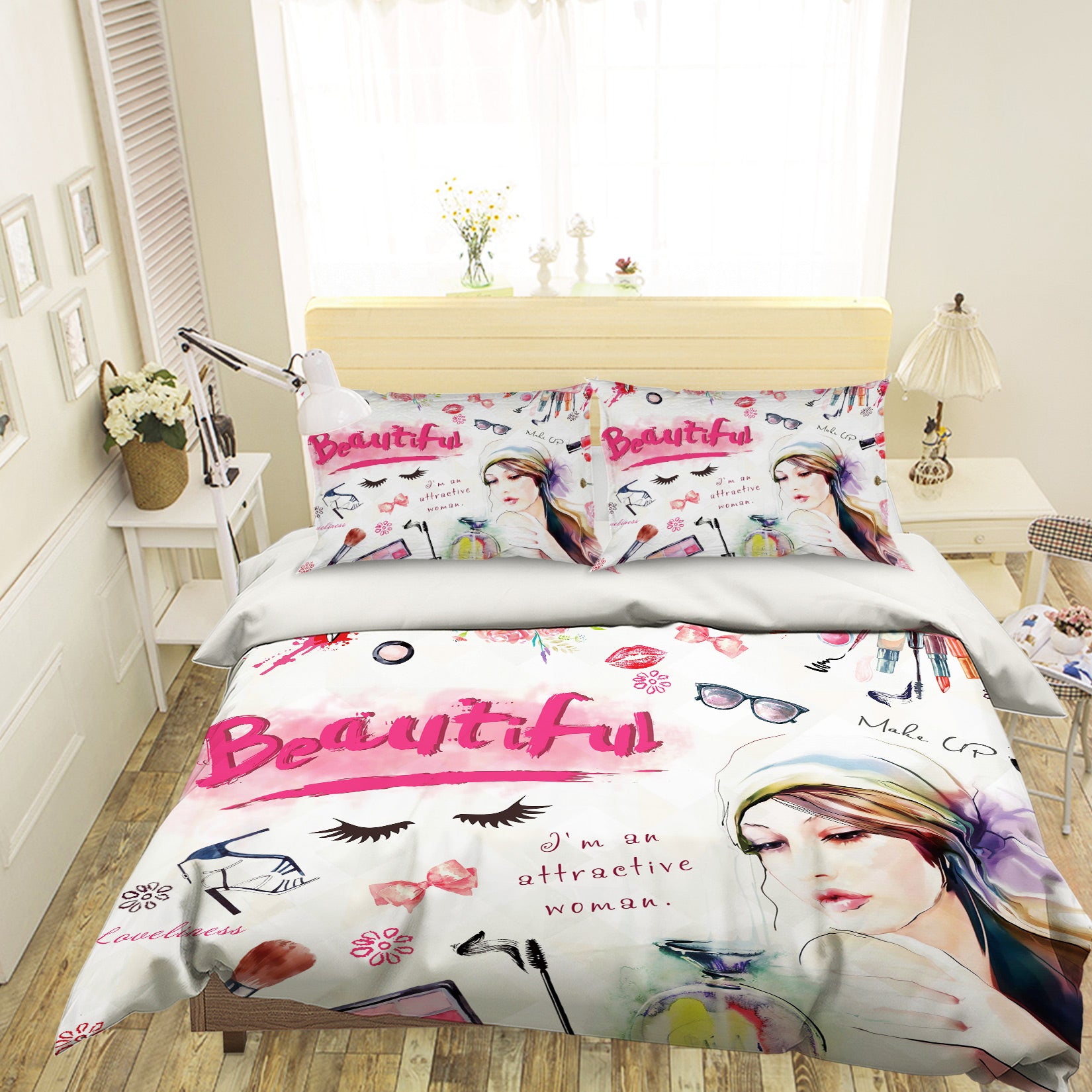 3D Beautiful Girl 12113 Bed Pillowcases Quilt