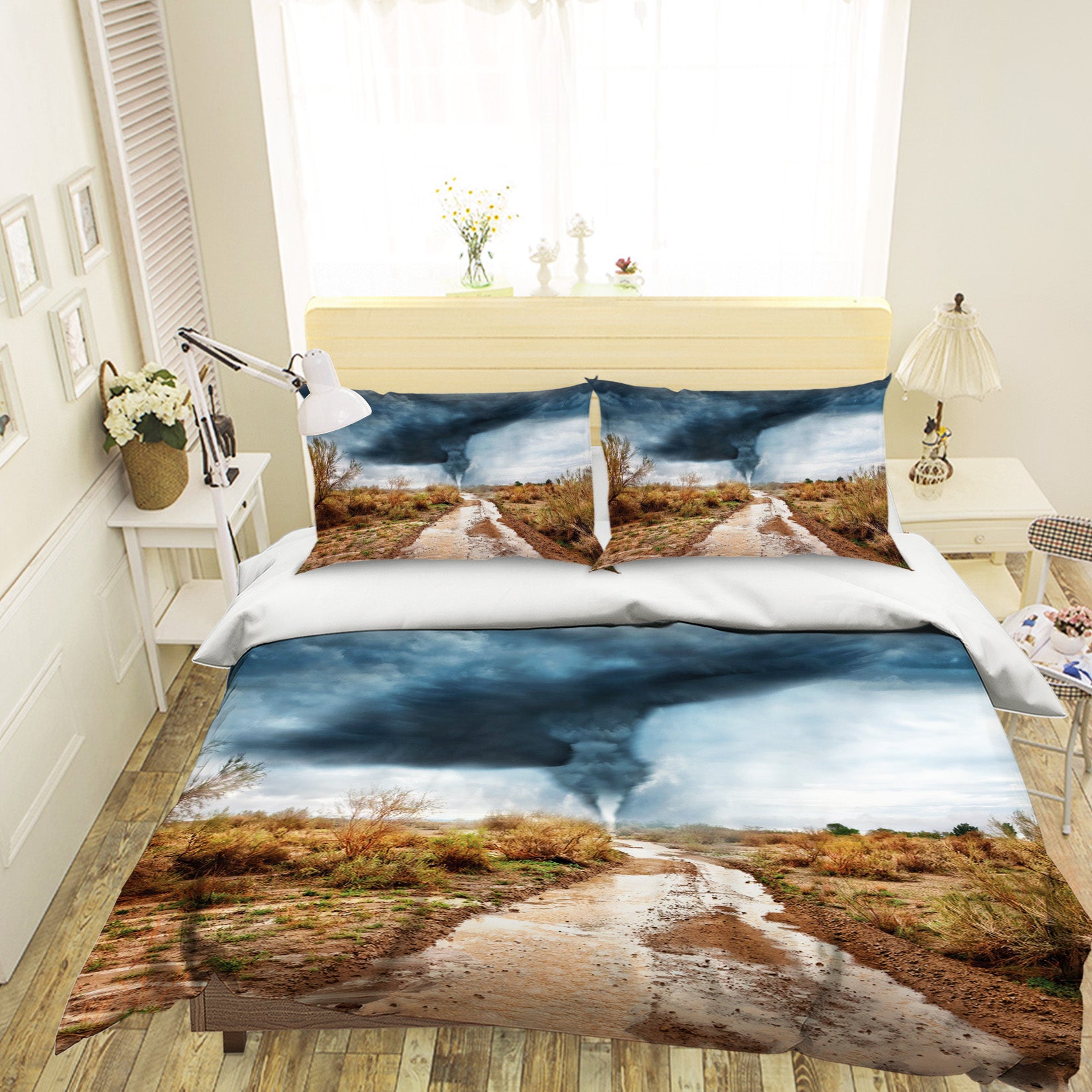 3D Tornado Grassland 068 Bed Pillowcases Quilt