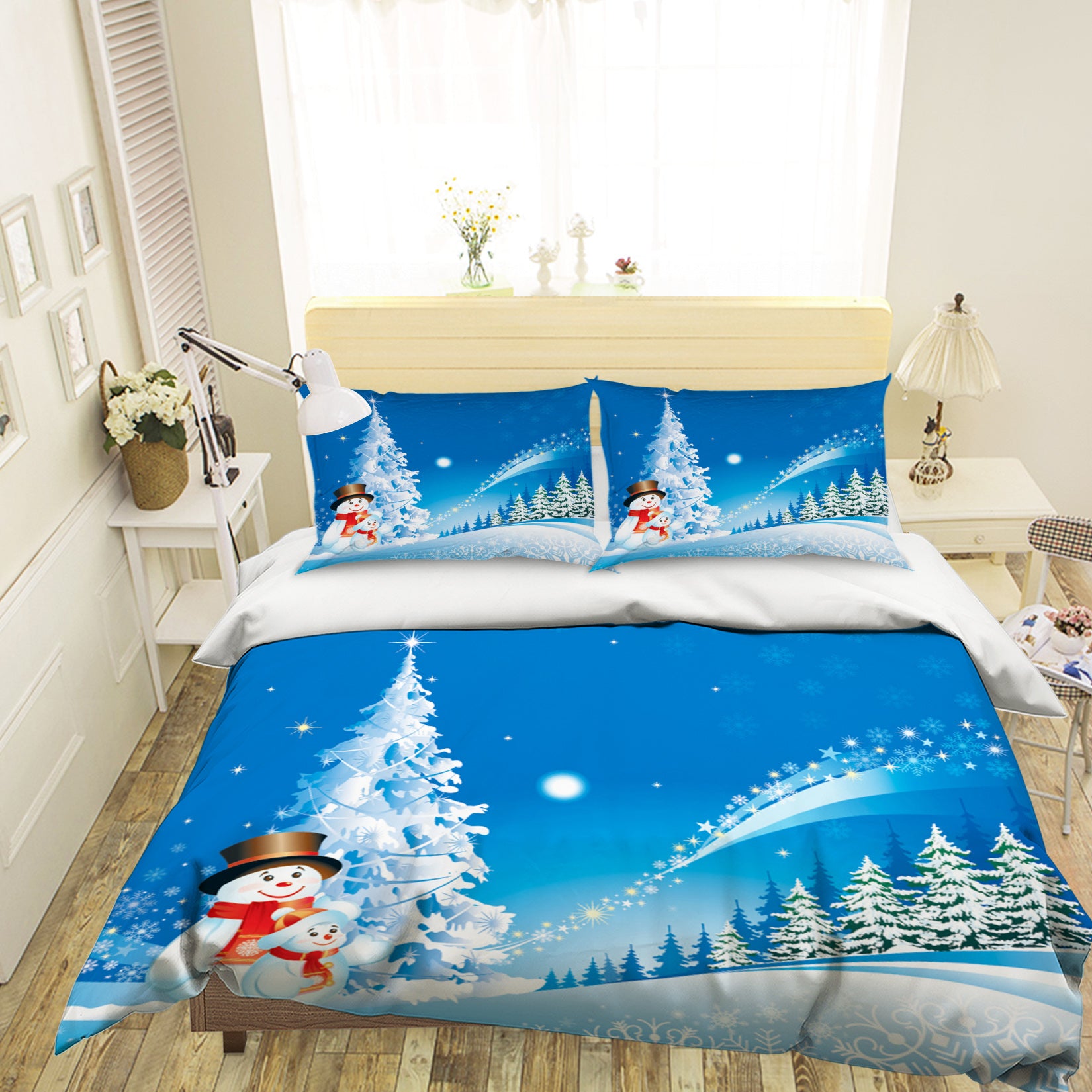 3D Snowman 45024 Christmas Quilt Duvet Cover Xmas Bed Pillowcases