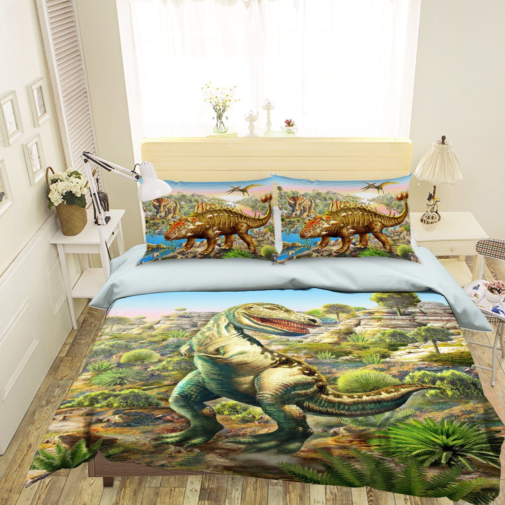 3D Dinosaur World 2023 Adrian Chesterman Bedding Bed Pillowcases Quilt Quiet Covers AJ Creativity Home 