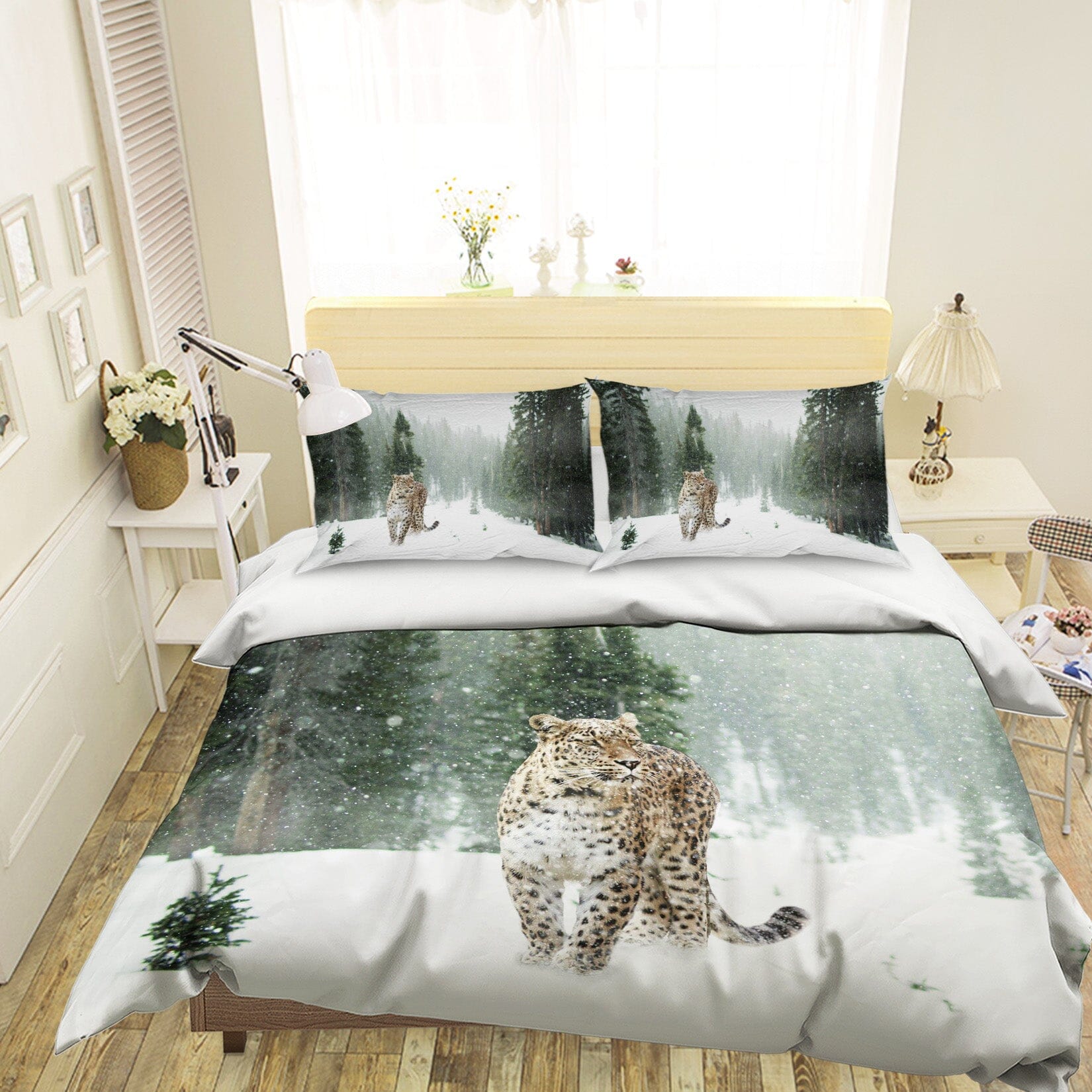 3D Forest Tiger 1935 Bed Pillowcases Quilt Quiet Covers AJ Creativity Home 
