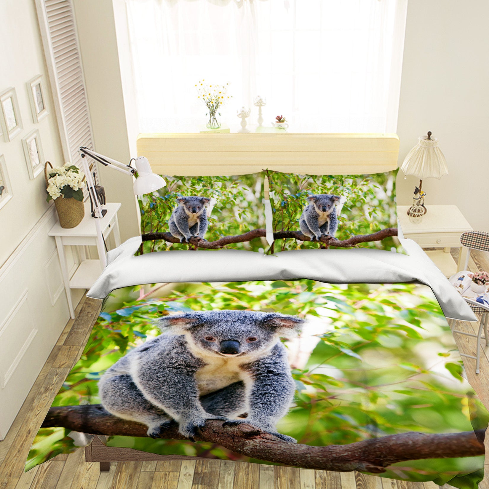 3D Koala Branches 21043 Bed Pillowcases Quilt