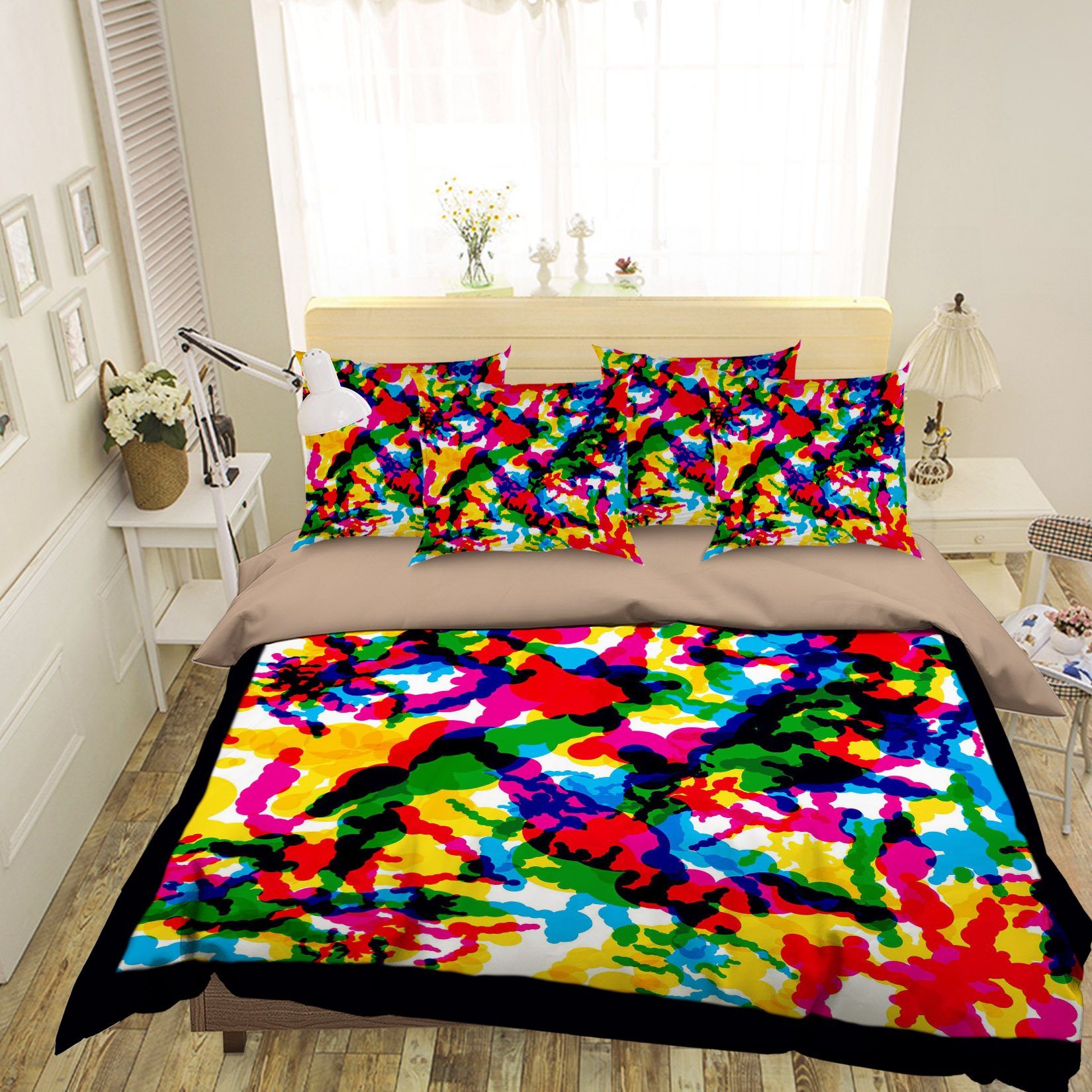 3D Abstract Color 068 Bed Pillowcases Quilt Wallpaper AJ Wallpaper 
