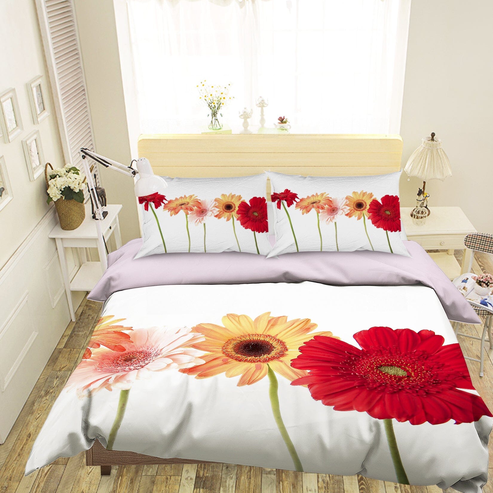 3D Gerbera 2018 Kathy Barefield Bedding Bed Pillowcases Quilt Quiet Covers AJ Creativity Home 