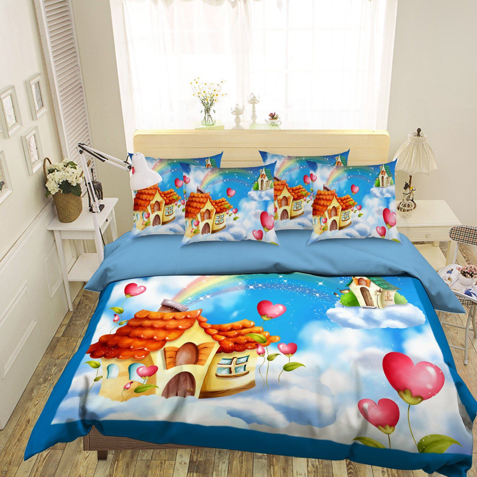 3D Cartoon House 002 Bed Pillowcases Quilt Wallpaper AJ Wallpaper 
