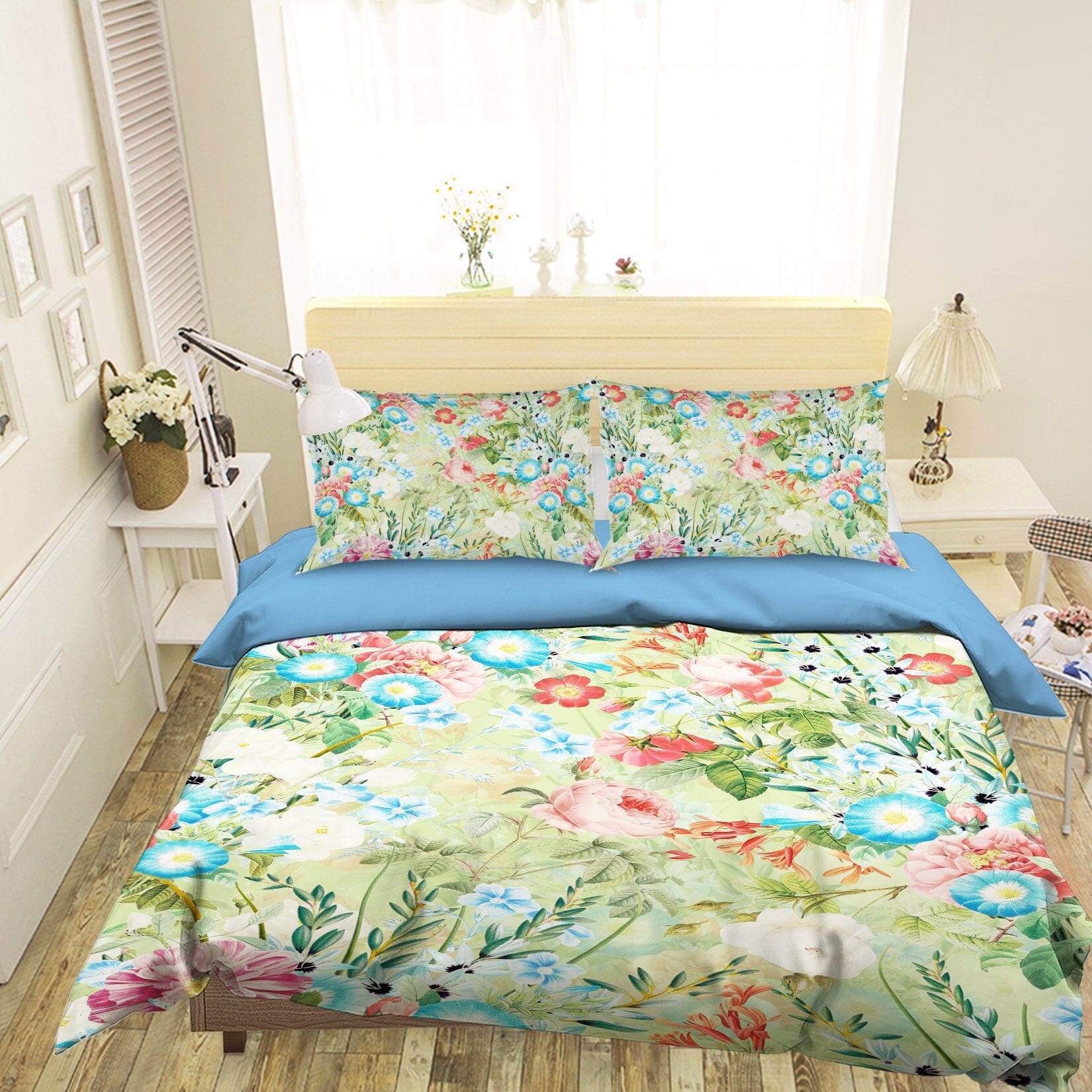 3D Blue Trumpet Flower 148 Uta Naumann Bedding Bed Pillowcases Quilt Quiet Covers AJ Creativity Home 