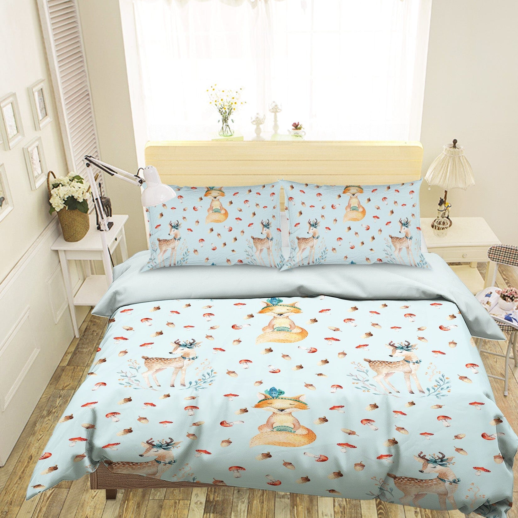 3D Mushroom Deer 214 Uta Naumann Bedding Bed Pillowcases Quilt Quiet Covers AJ Creativity Home 