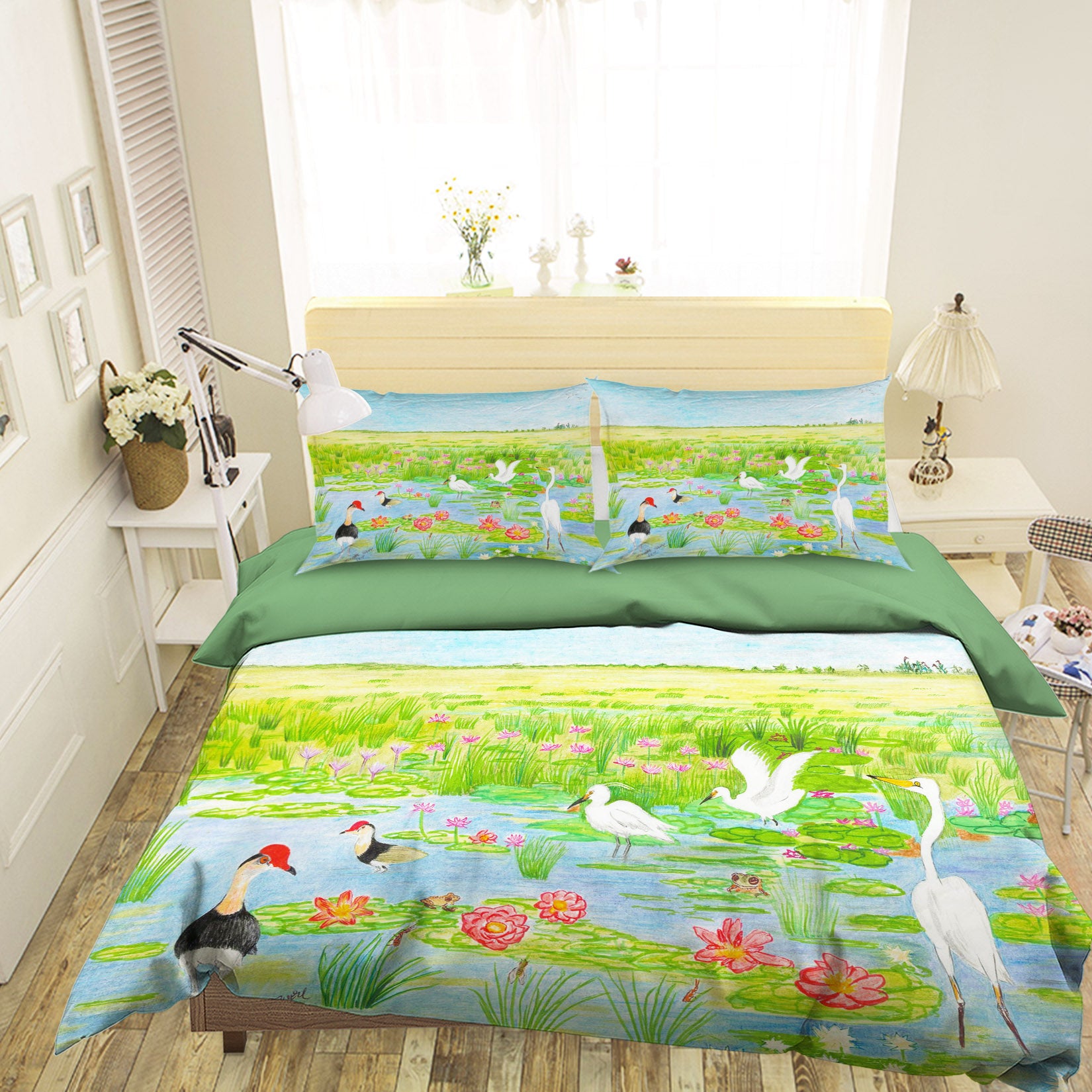 3D Park Pond 028 Michael Sewell Bedding Bed Pillowcases Quilt