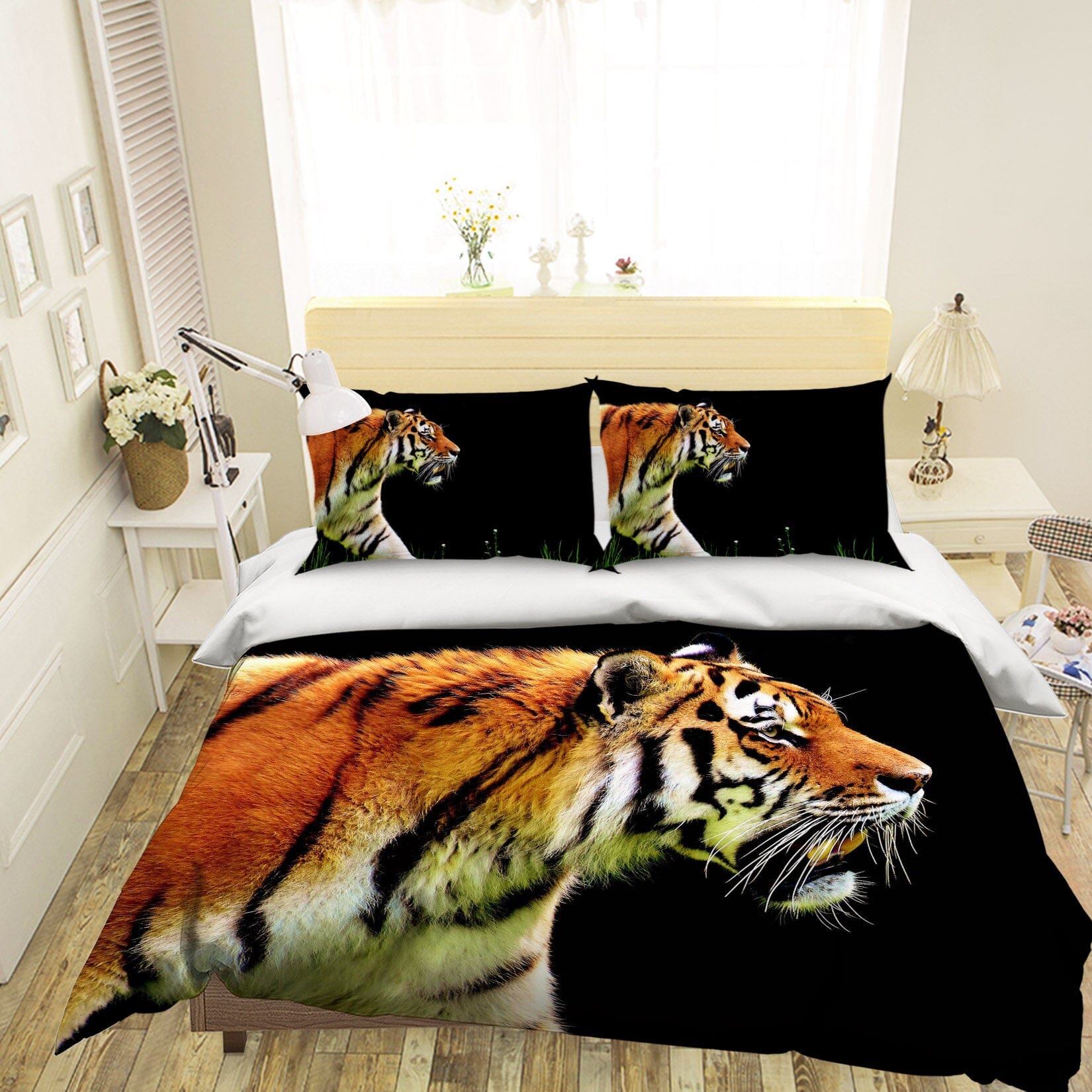 3D Fierce Tiger 1949 Bed Pillowcases Quilt Quiet Covers AJ Creativity Home 