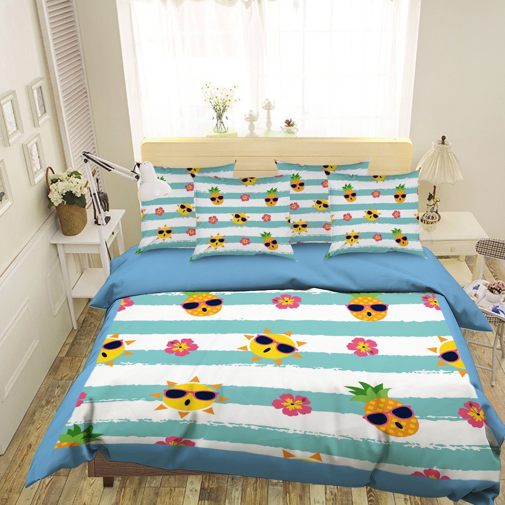 3D Small Pineapple 007 Bed Pillowcases Quilt Wallpaper AJ Wallpaper 