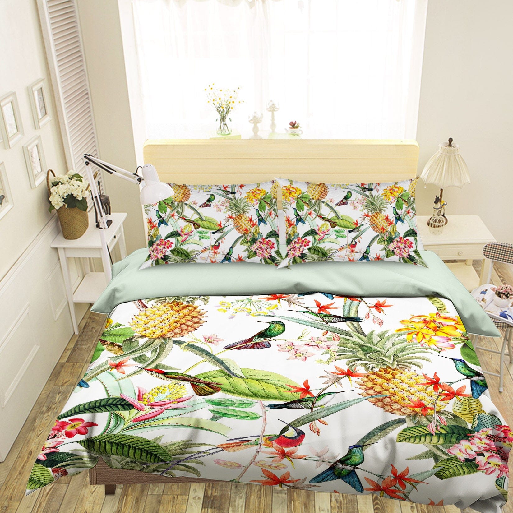 3D Pineapple Magpie 162 Uta Naumann Bedding Bed Pillowcases Quilt Quiet Covers AJ Creativity Home 