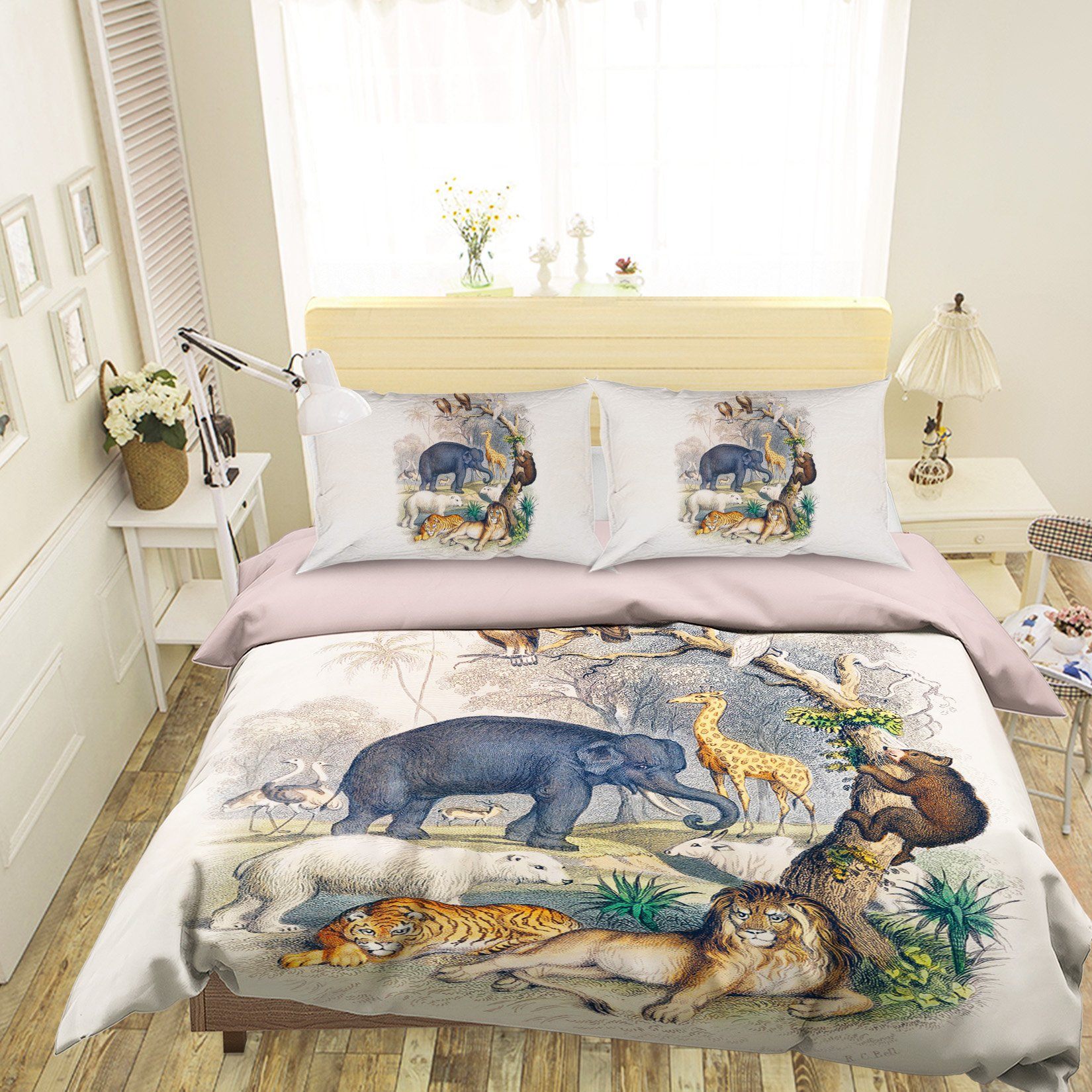 3D ZOO 1948 Bed Pillowcases Quilt Quiet Covers AJ Creativity Home 