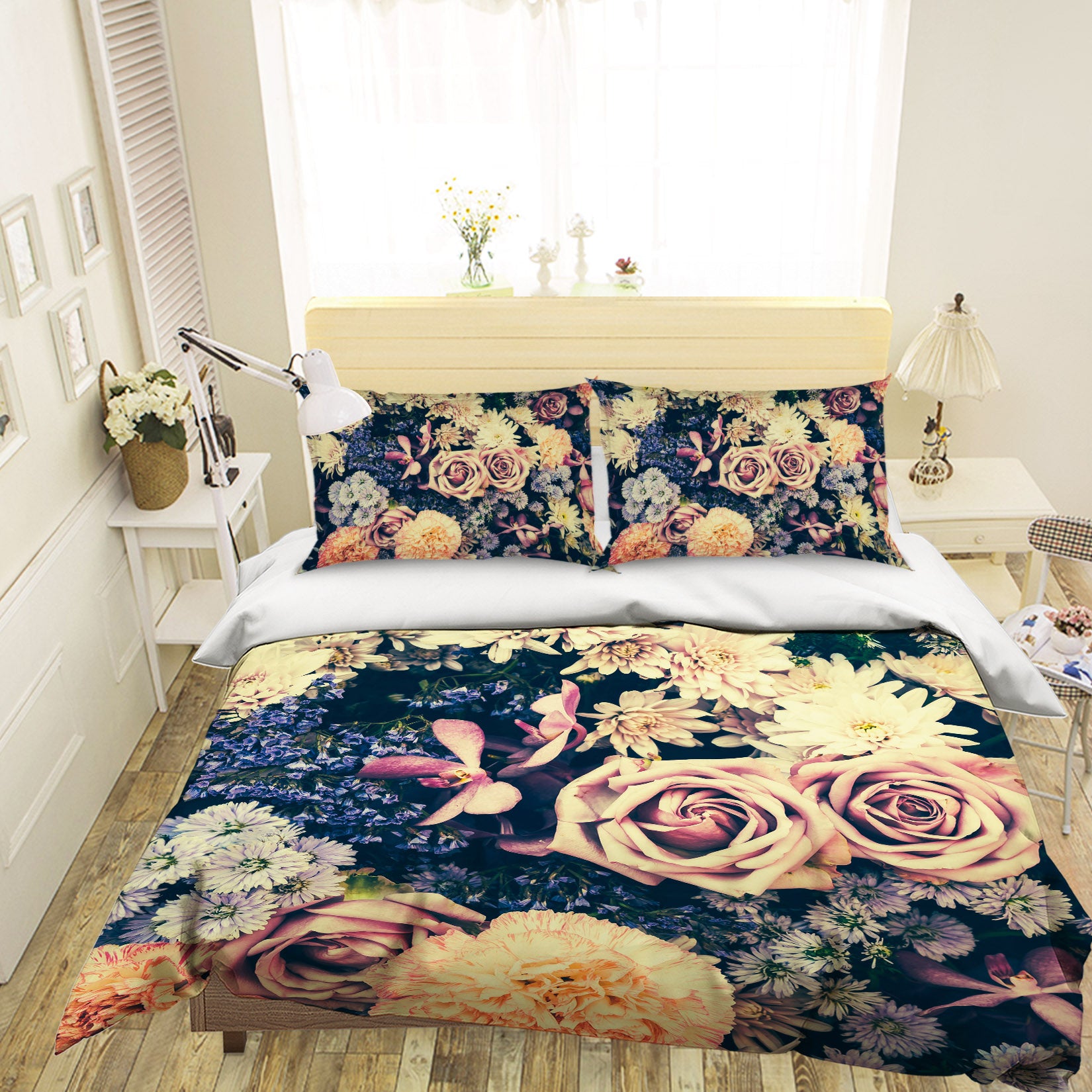 3D Flowers 15072 Bed Pillowcases Quilt
