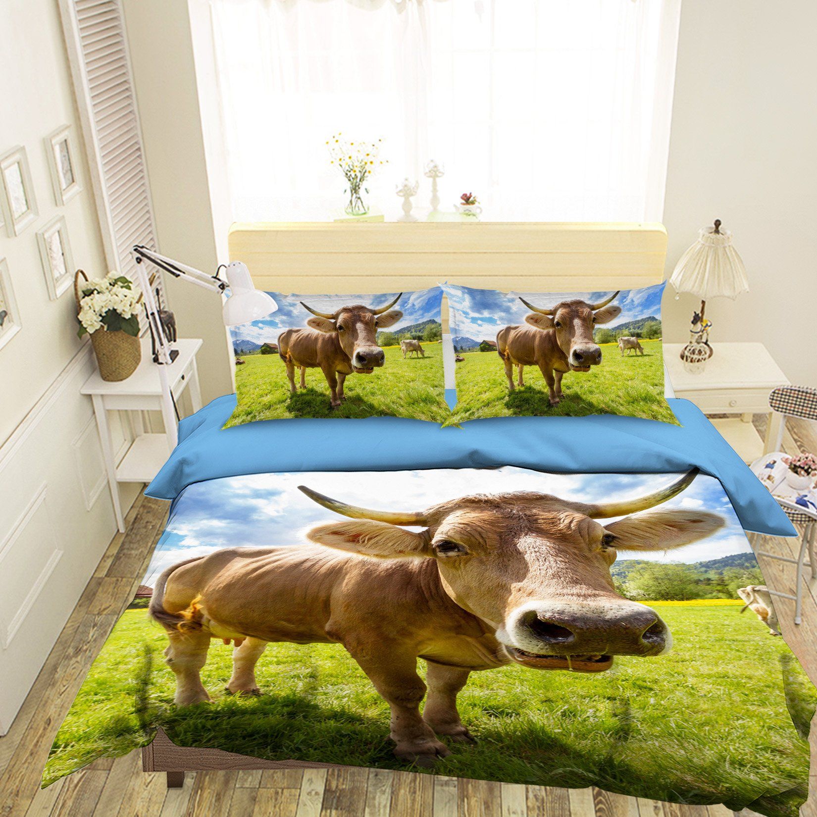 3D Cow Mouth 1926 Bed Pillowcases Quilt Quiet Covers AJ Creativity Home 