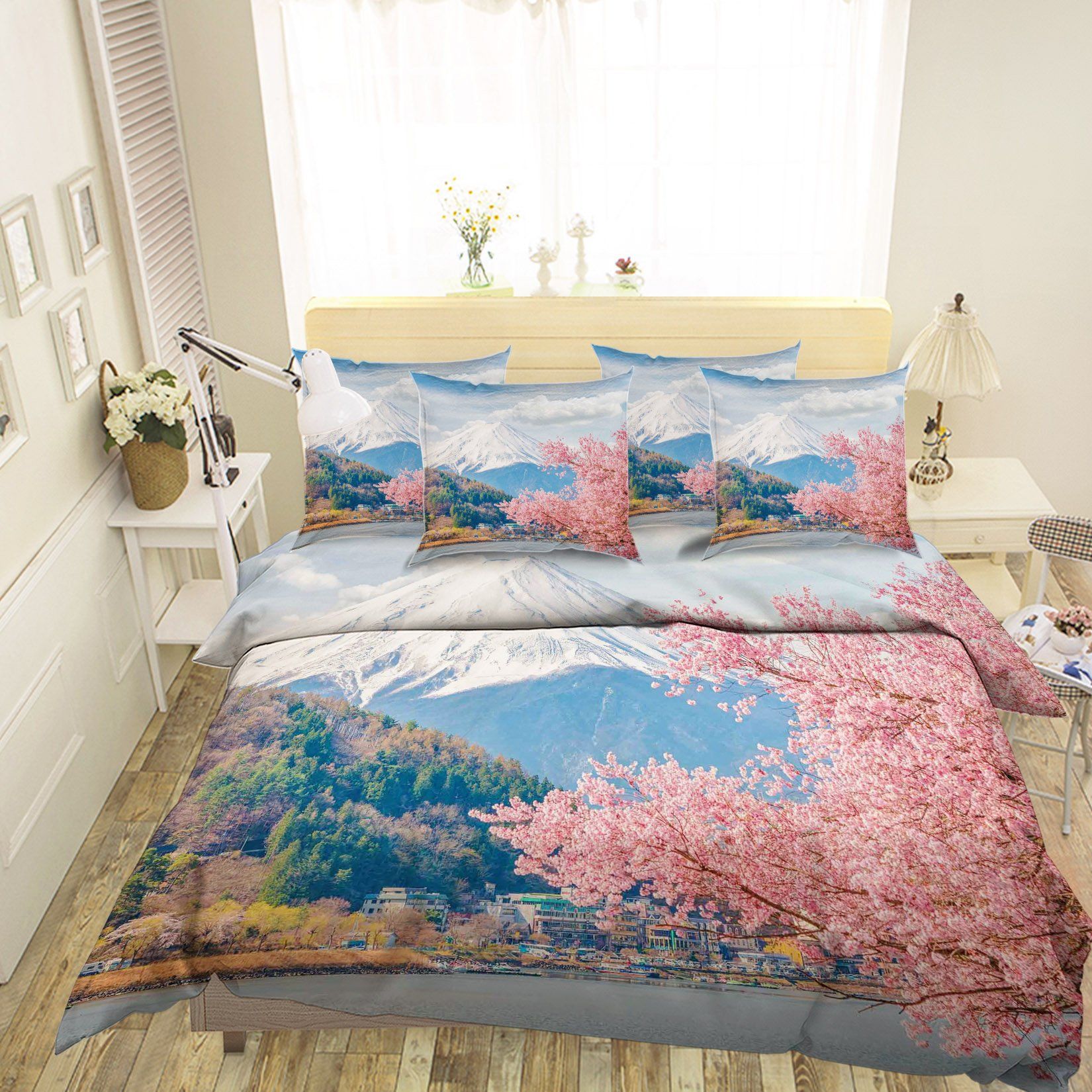 3D Mount Fuji Scenery 30 Bed Pillowcases Quilt Wallpaper AJ Wallpaper 