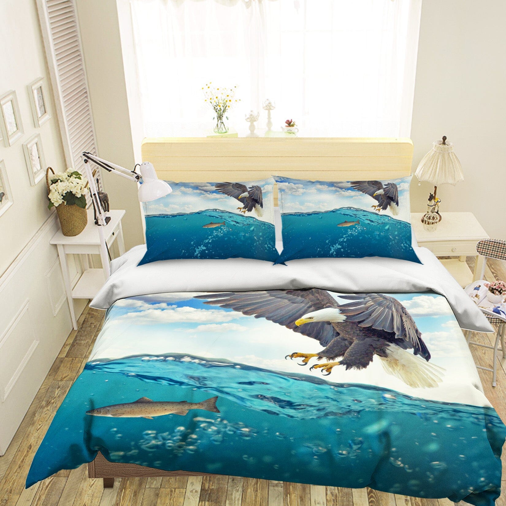 3D Sea Eagle 1953 Bed Pillowcases Quilt Quiet Covers AJ Creativity Home 