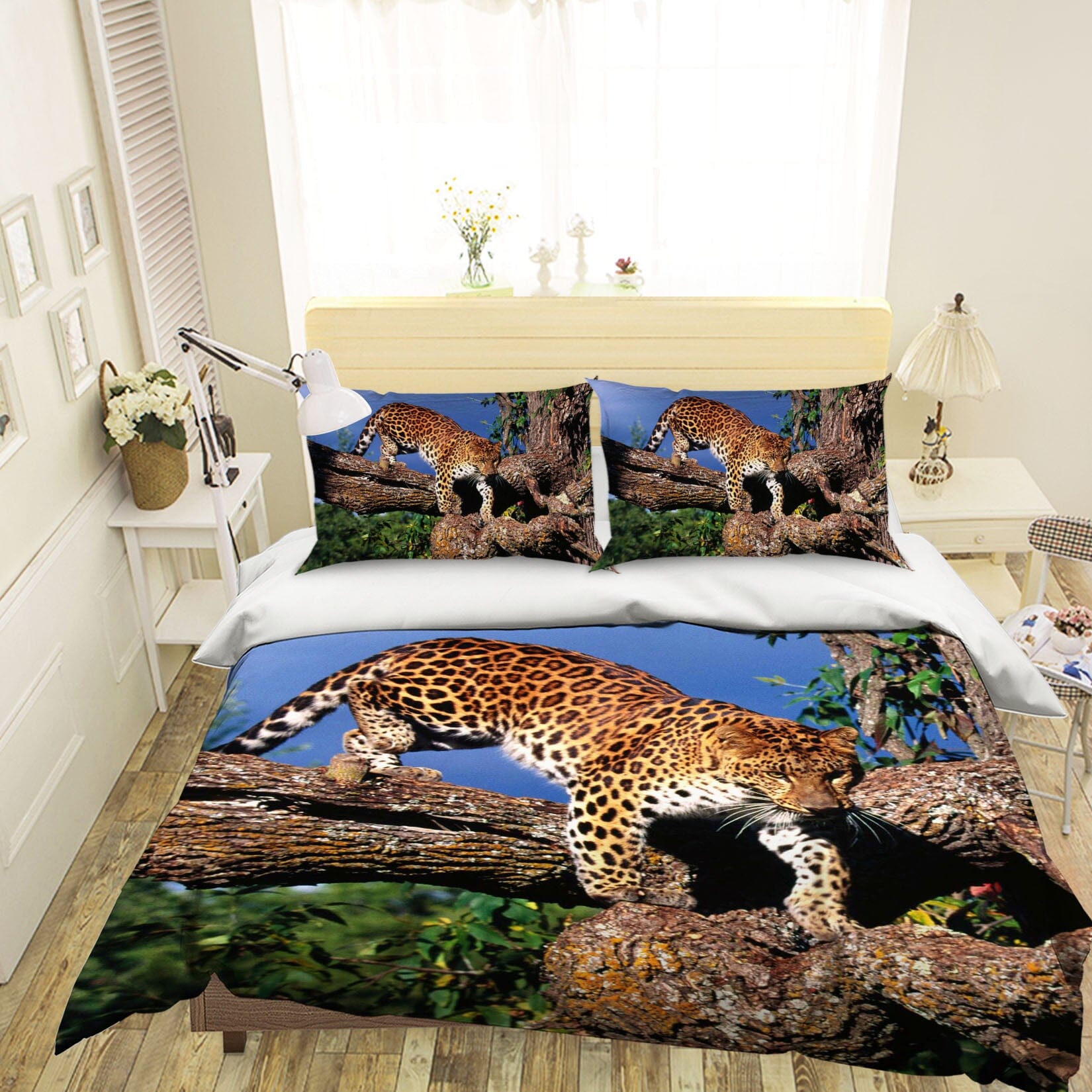 3D Forest Cheetah 1922 Bed Pillowcases Quilt Quiet Covers AJ Creativity Home 