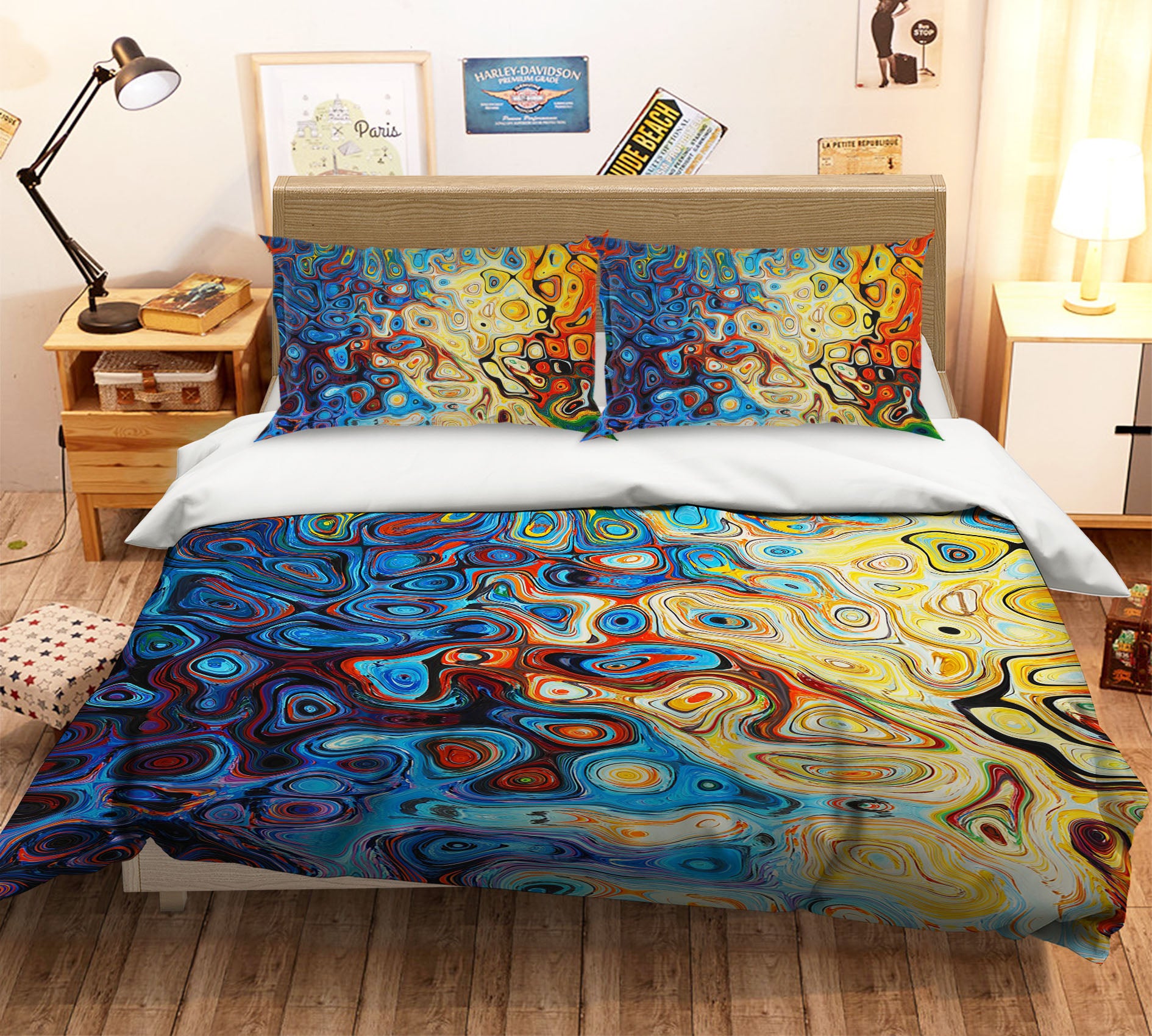 3D Pattern Lines 19196 Bed Pillowcases Quilt