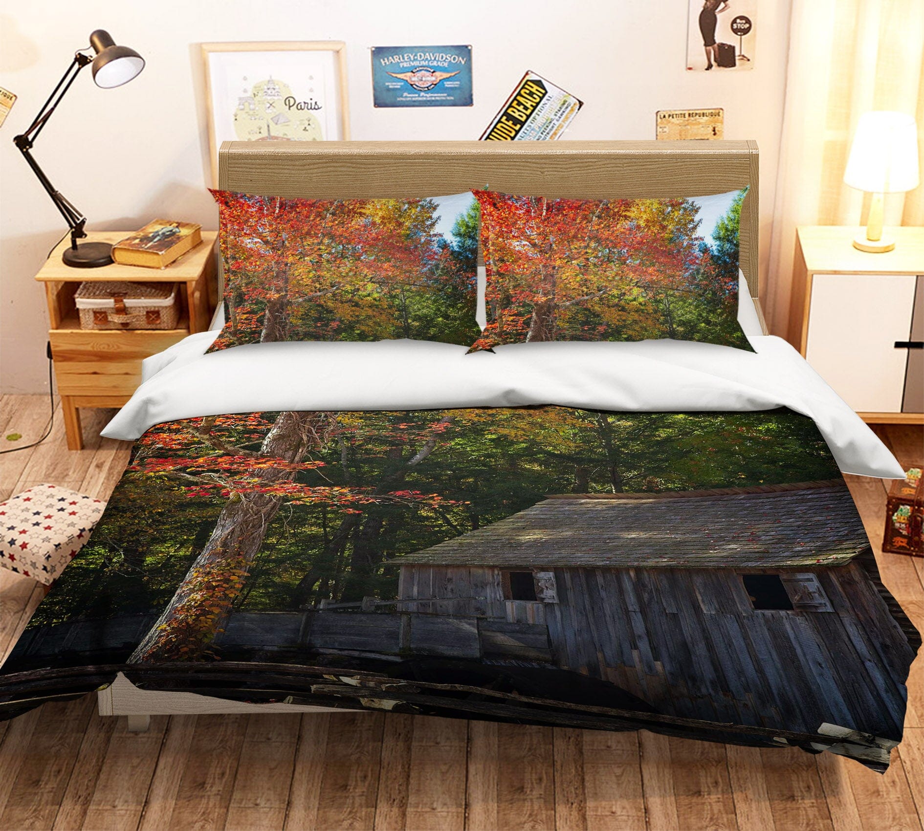 3D Sunny Cottage 2102 Kathy Barefield Bedding Bed Pillowcases Quilt Quiet Covers AJ Creativity Home 