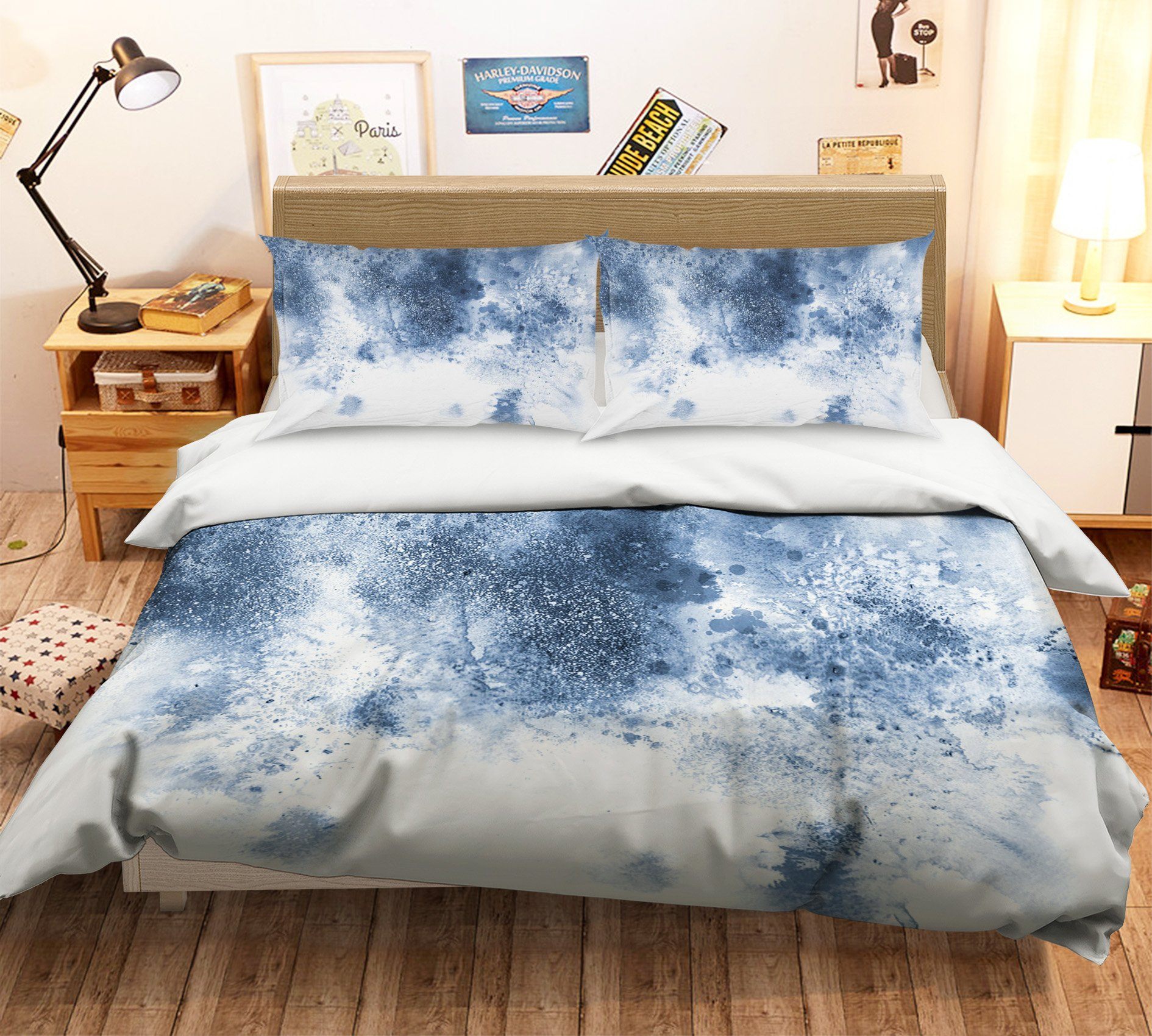 3D Dark Blue Little 052 Bed Pillowcases Quilt Wallpaper AJ Wallpaper 