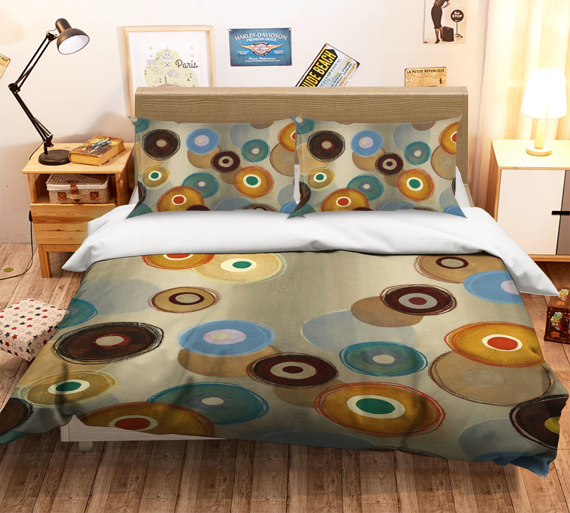 3D Color Circle 12166 Bed Pillowcases Quilt