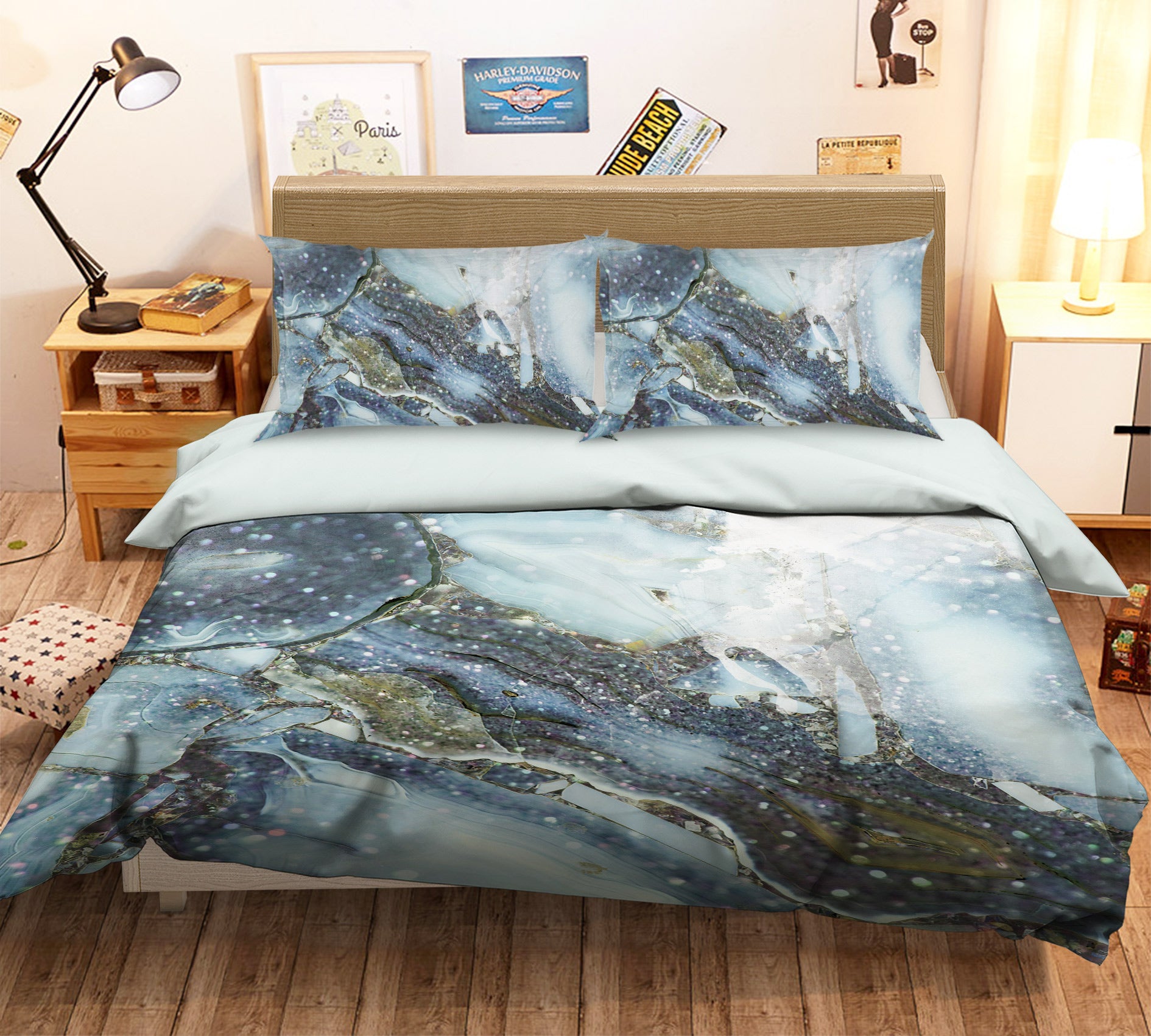 3D Marbling 16113 Bed Pillowcases Quilt