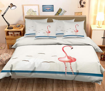 3D Lonely Flamingo 147 Bed Pillowcases Quilt Wallpaper AJ Wallpaper 