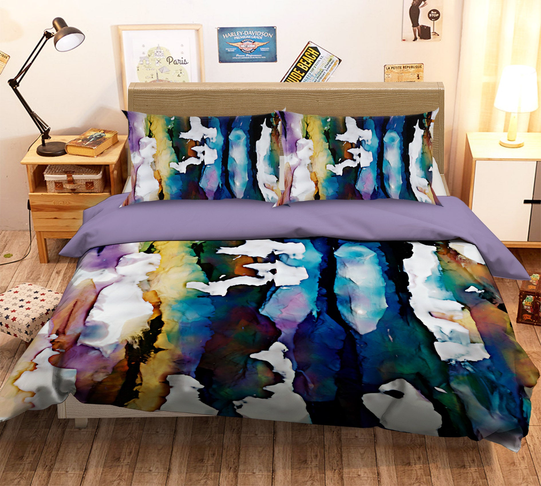 3D Watercolor 15199 Bed Pillowcases Quilt