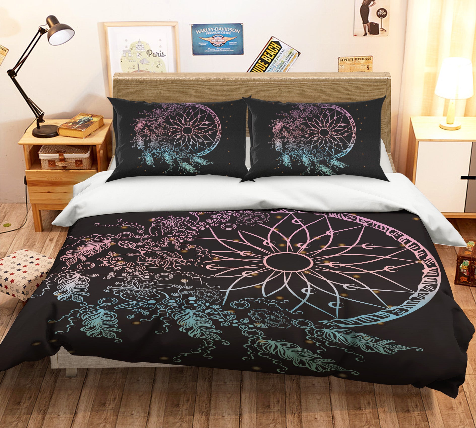 3D Circle Pattern 15014 Bed Pillowcases Quilt