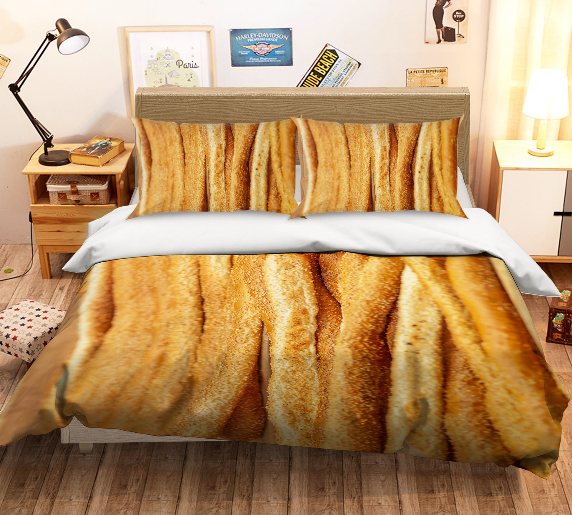 3D Yellow Bread 6948 Assaf Frank Bedding Bed Pillowcases Quilt Cover Duvet Cover