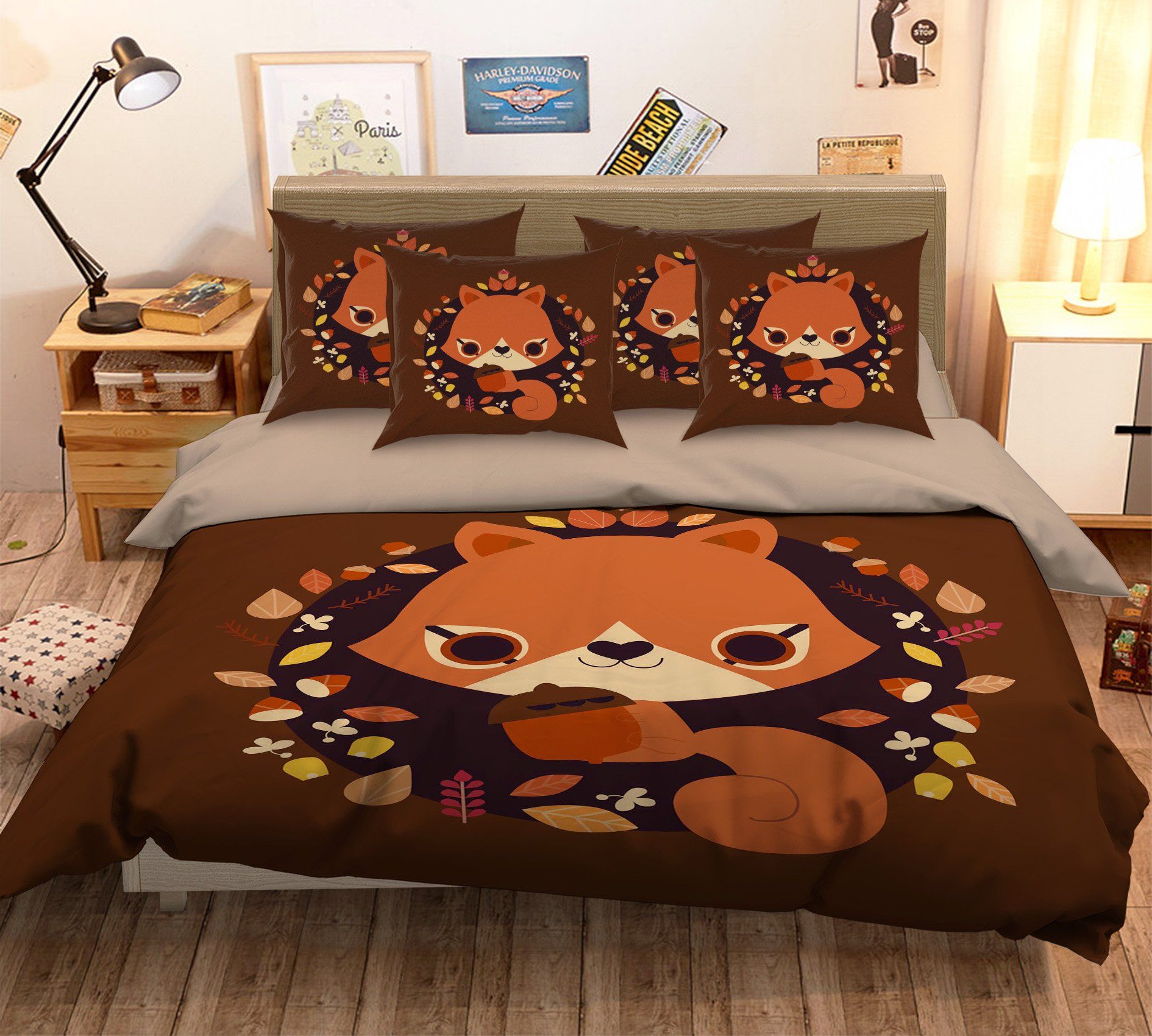 3D Squirrel Cute 059 Bed Pillowcases Quilt Wallpaper AJ Wallpaper 