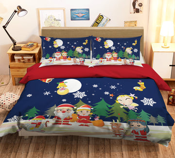3D Santa Tree 45042 Christmas Quilt Duvet Cover Xmas Bed Pillowcases