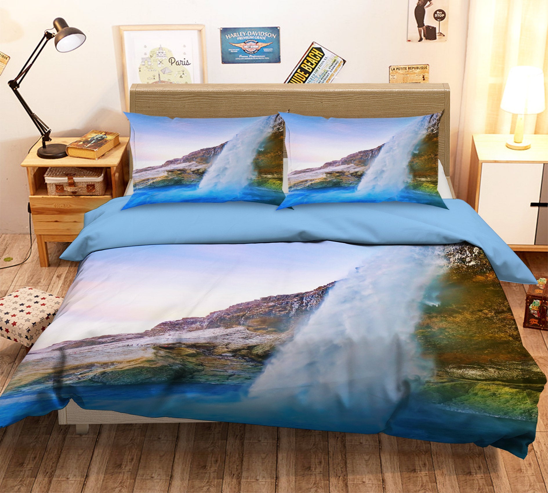 3D Waterfall 15152 Bed Pillowcases Quilt