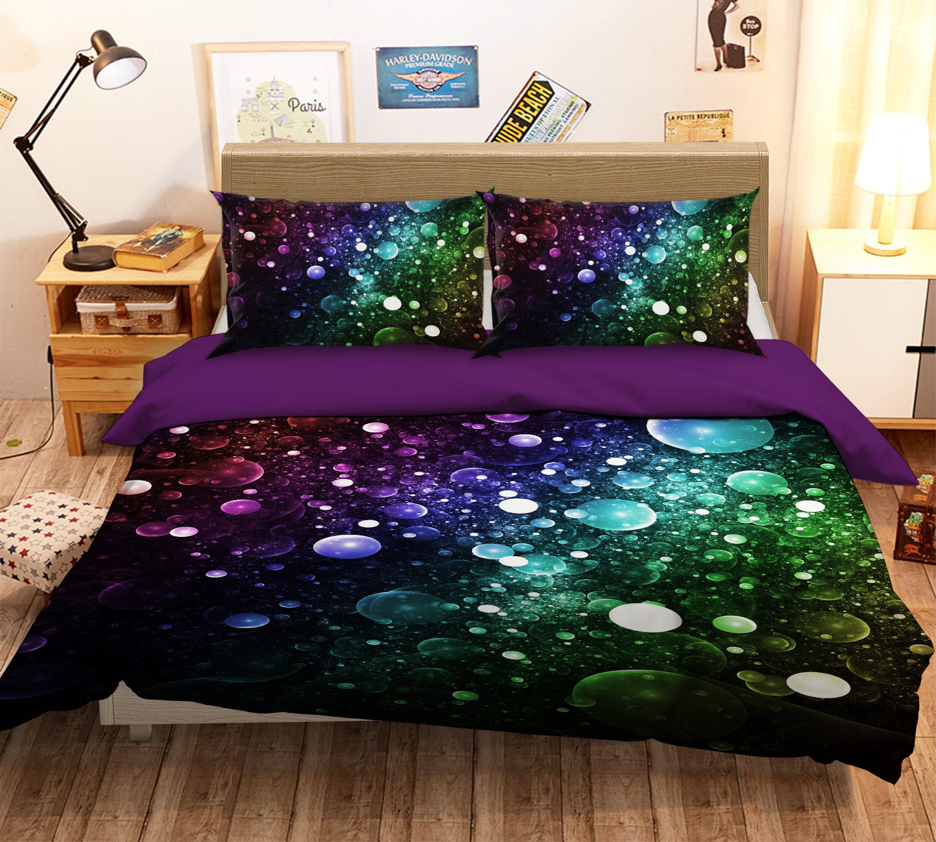 3D Color Circle 13148 Bed Pillowcases Quilt