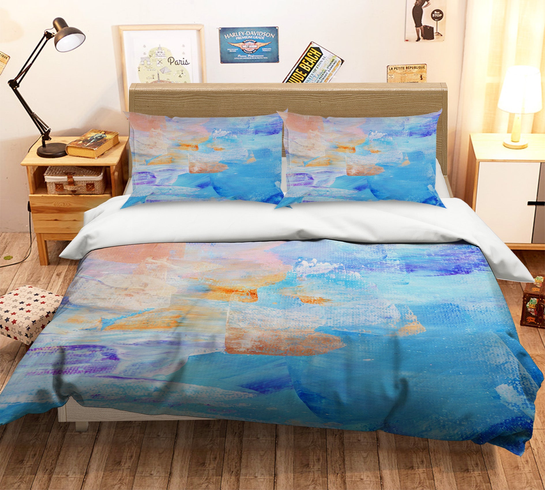 3D Blue Pattern 60164 Bed Pillowcases Quilt