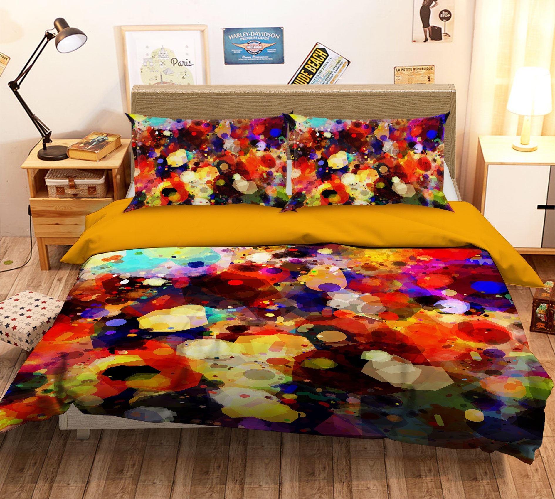 3D Color Circle 14036 Bed Pillowcases Quilt