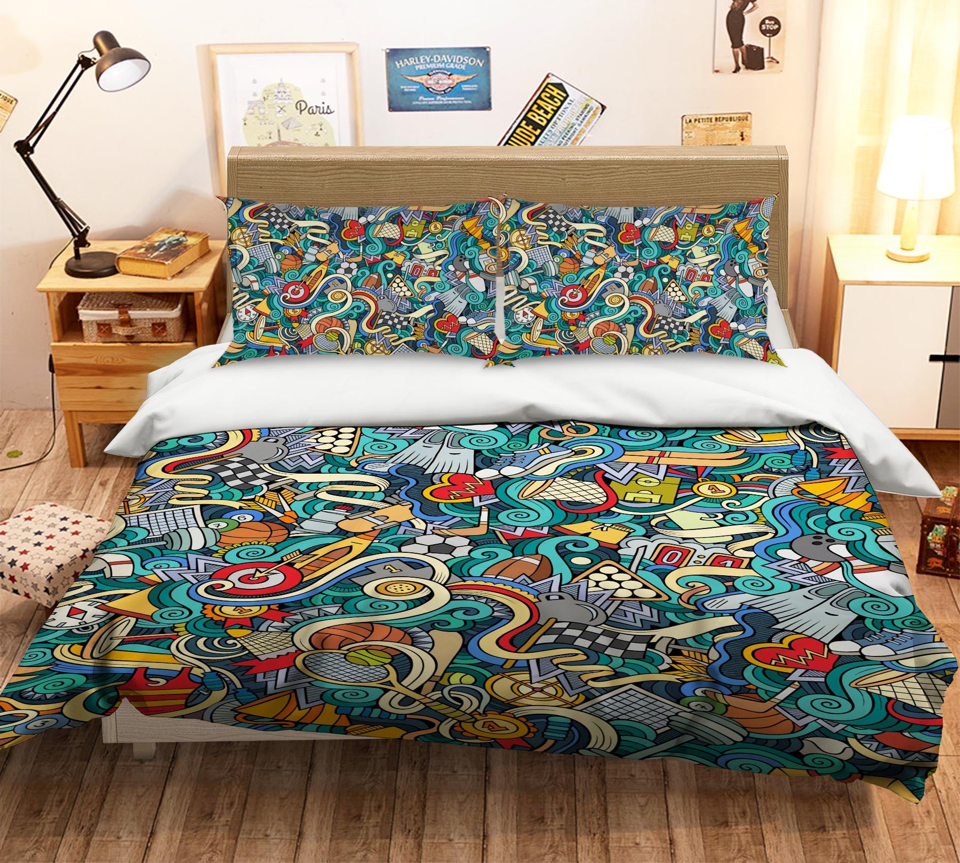 3D Pattern 14163 Bed Pillowcases Quilt
